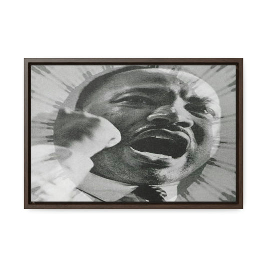 Horizontal Framed Premium Gallery Wrap Canvas - MARTIN LUTHER KING JR - IN CELEBRATION OF MAY 17 1957 MLK SPEECH - "GIVE US THE BALLOT" ADDRESS IN WA. DC. - Green Forest Home