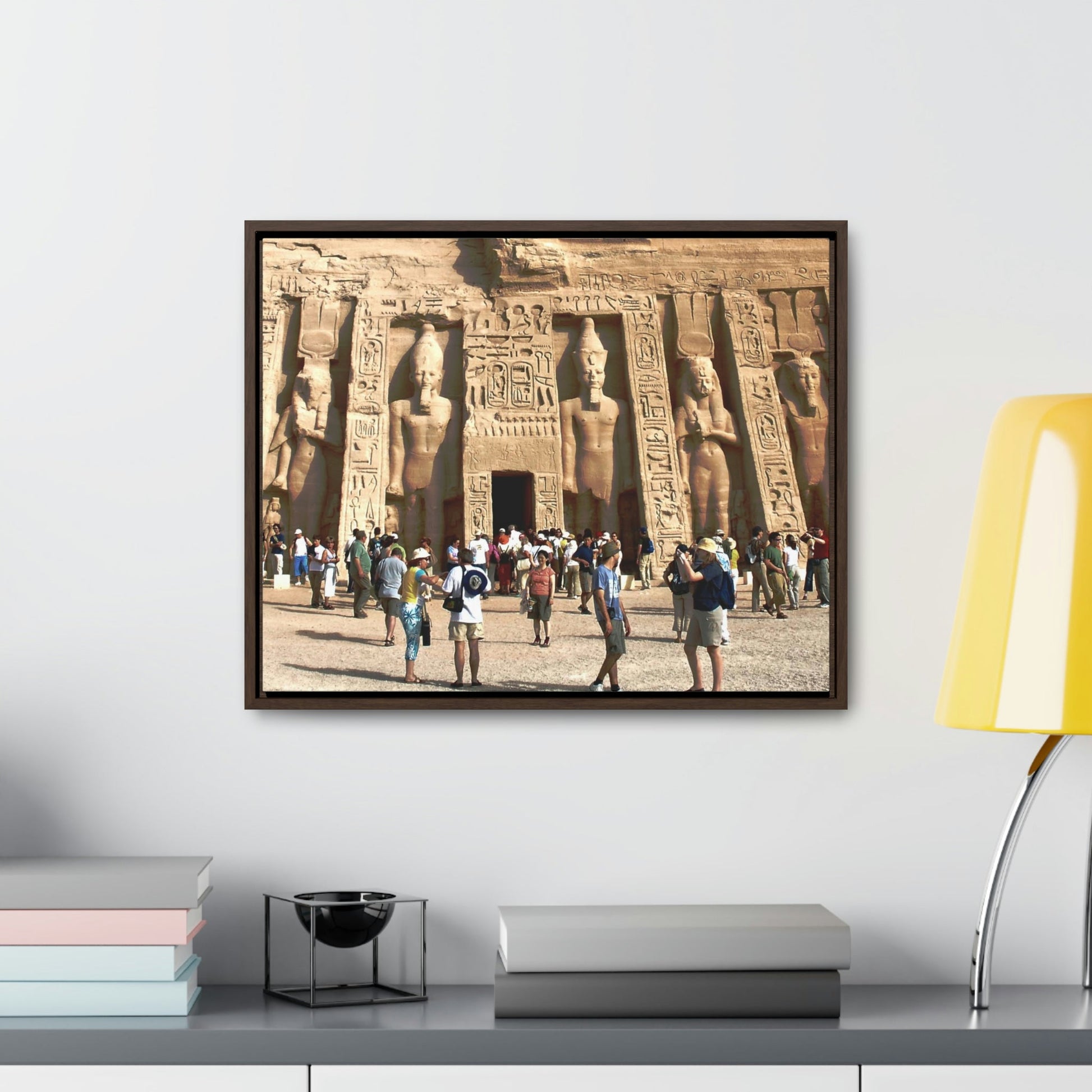 Horizontal Framed Premium Gallery Wrap Canvas - Nefertari Temple in Abu Simbel, Egypt - Ancient religions - Green Forest Home