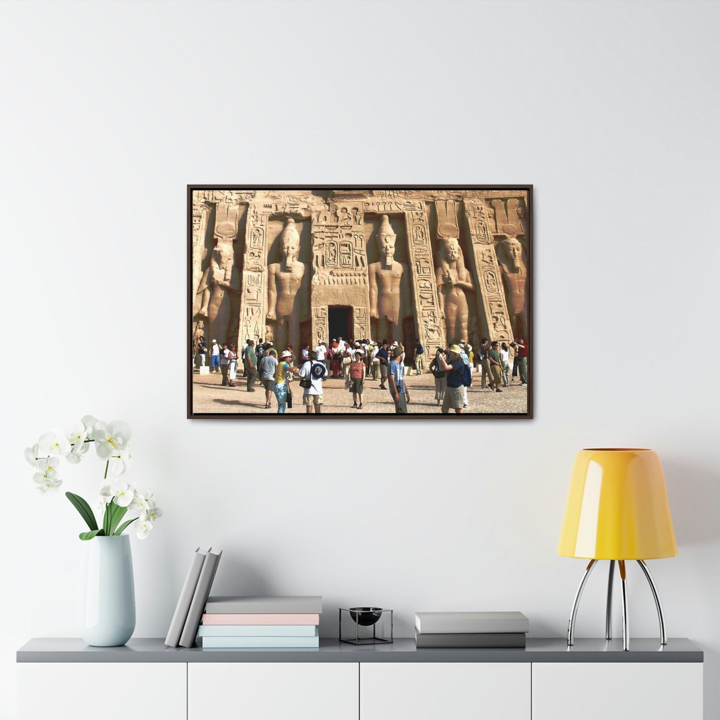 Horizontal Framed Premium Gallery Wrap Canvas - Nefertari Temple in Abu Simbel, Egypt - Ancient religions - Green Forest Home