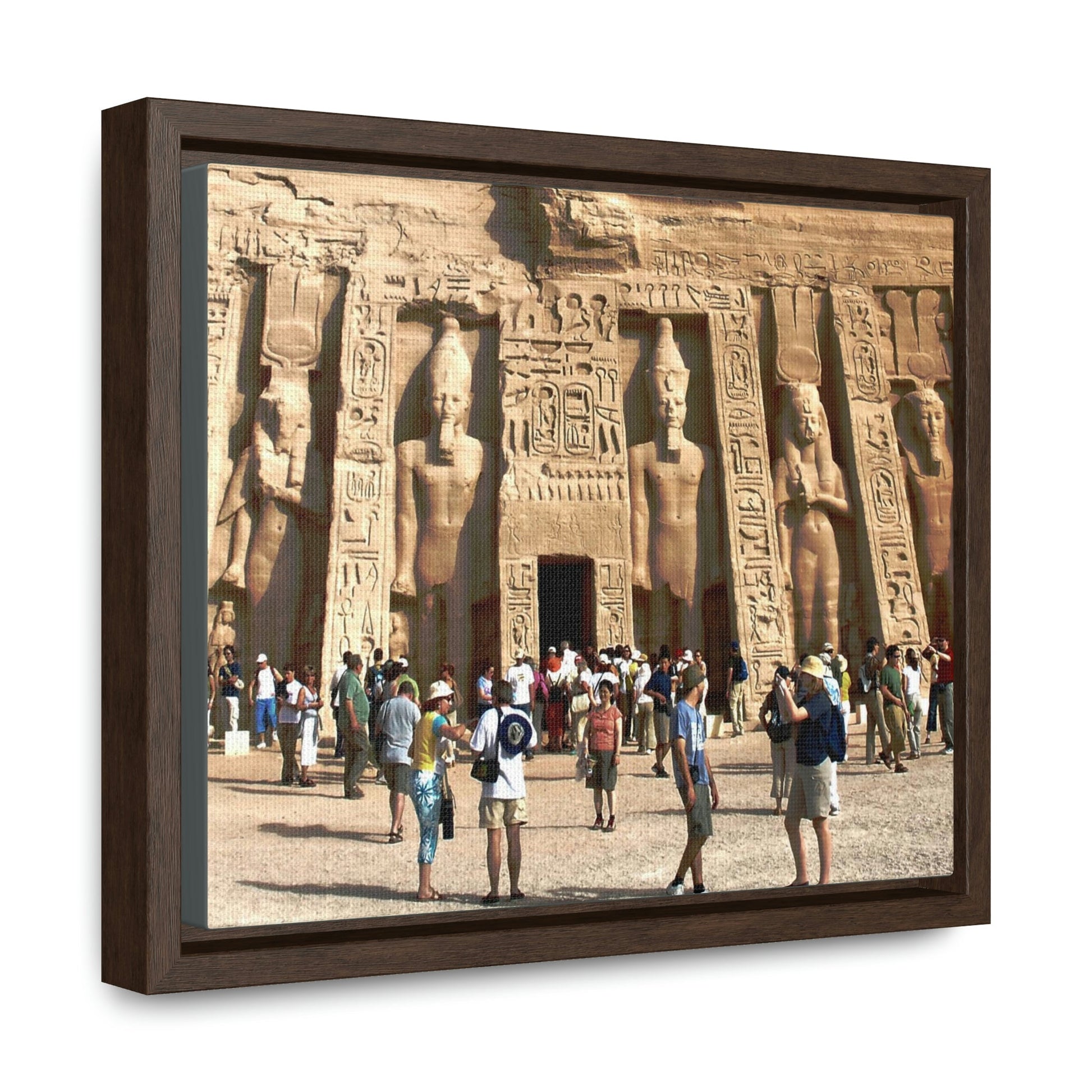 Horizontal Framed Premium Gallery Wrap Canvas - Nefertari Temple in Abu Simbel, Egypt - Ancient religions - Green Forest Home