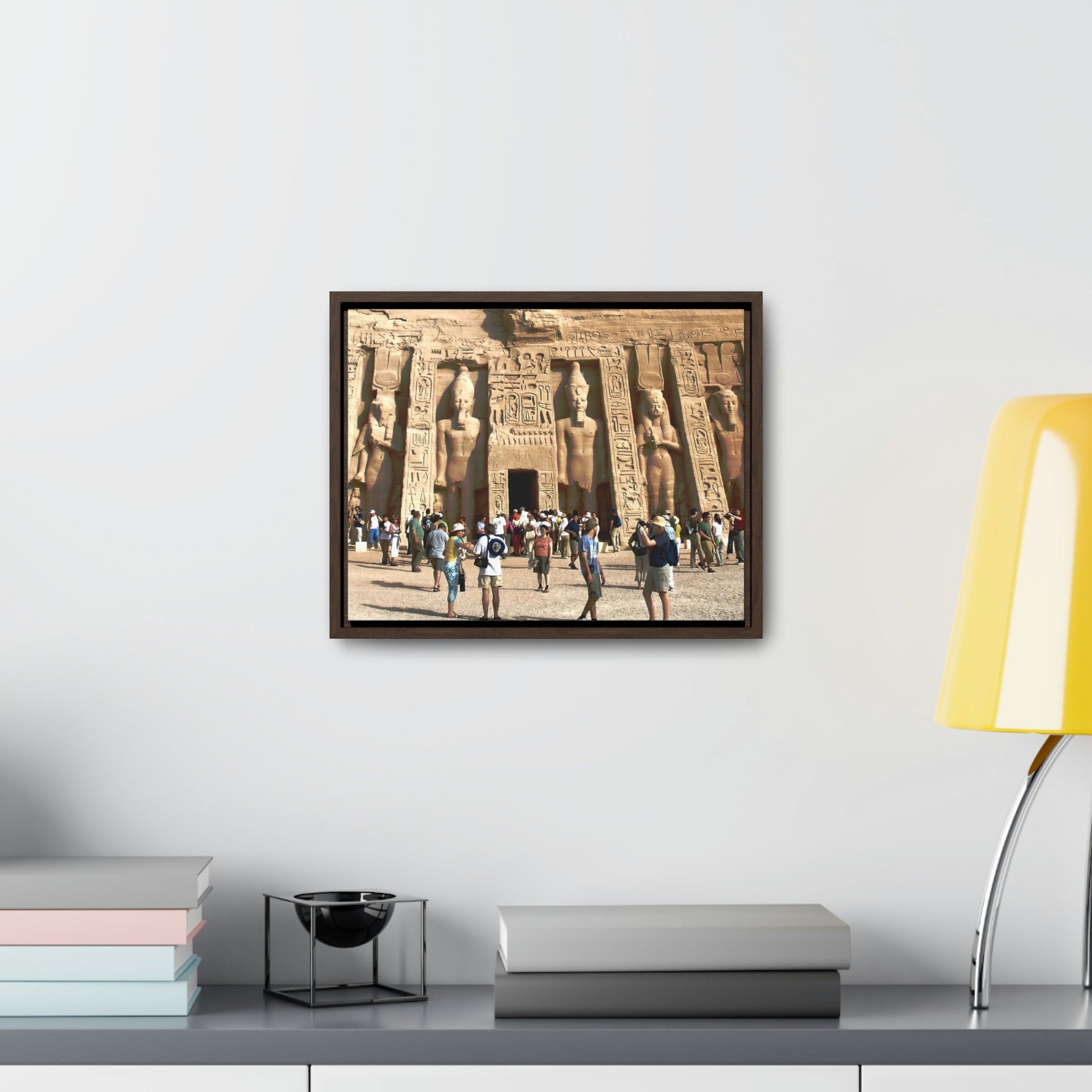 Horizontal Framed Premium Gallery Wrap Canvas - Nefertari Temple in Abu Simbel, Egypt - Ancient religions - Green Forest Home