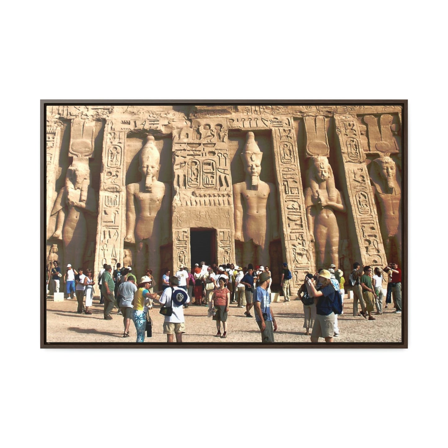 Horizontal Framed Premium Gallery Wrap Canvas - Nefertari Temple in Abu Simbel, Egypt - Ancient religions - Green Forest Home