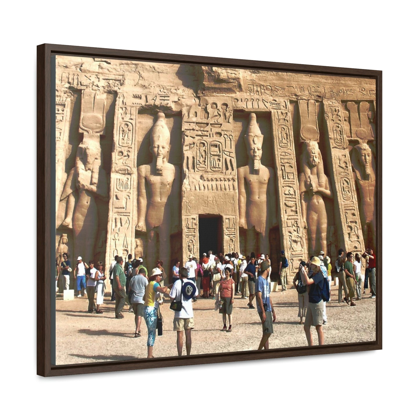 Horizontal Framed Premium Gallery Wrap Canvas - Nefertari Temple in Abu Simbel, Egypt - Ancient religions - Green Forest Home