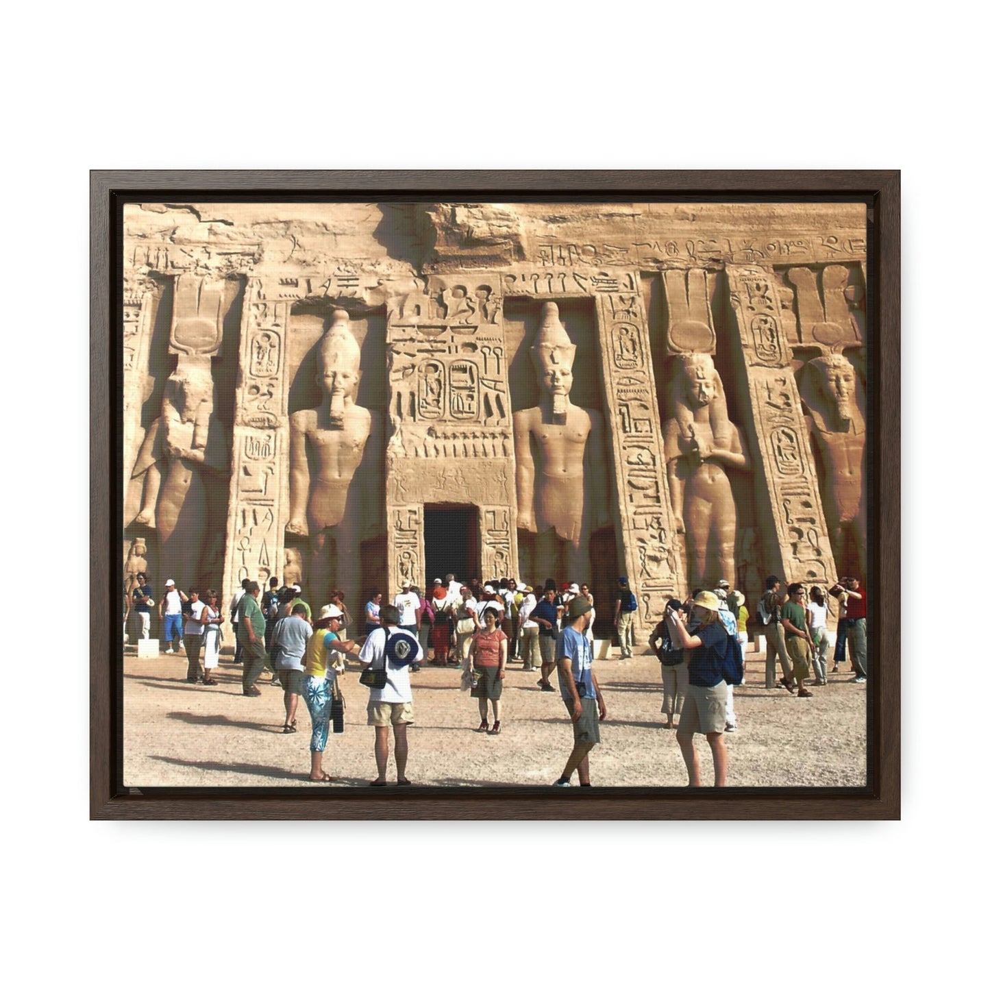 Horizontal Framed Premium Gallery Wrap Canvas - Nefertari Temple in Abu Simbel, Egypt - Ancient religions - Green Forest Home