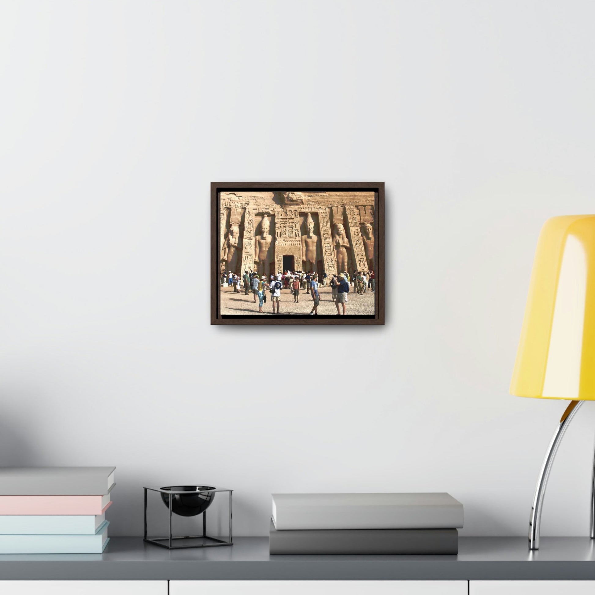 Horizontal Framed Premium Gallery Wrap Canvas - Nefertari Temple in Abu Simbel, Egypt - Ancient religions - Green Forest Home