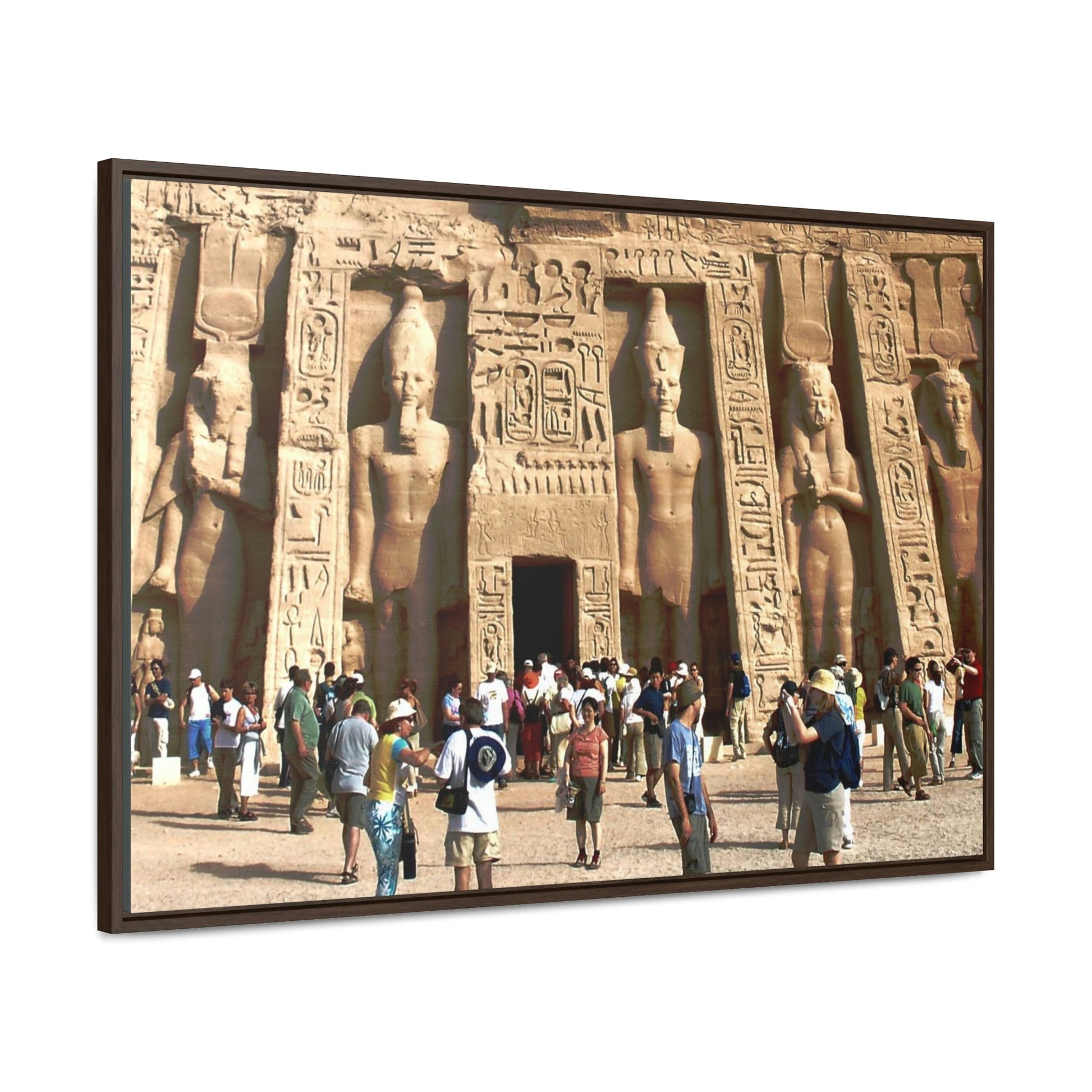 Horizontal Framed Premium Gallery Wrap Canvas - Nefertari Temple in Abu Simbel, Egypt - Ancient religions - Green Forest Home