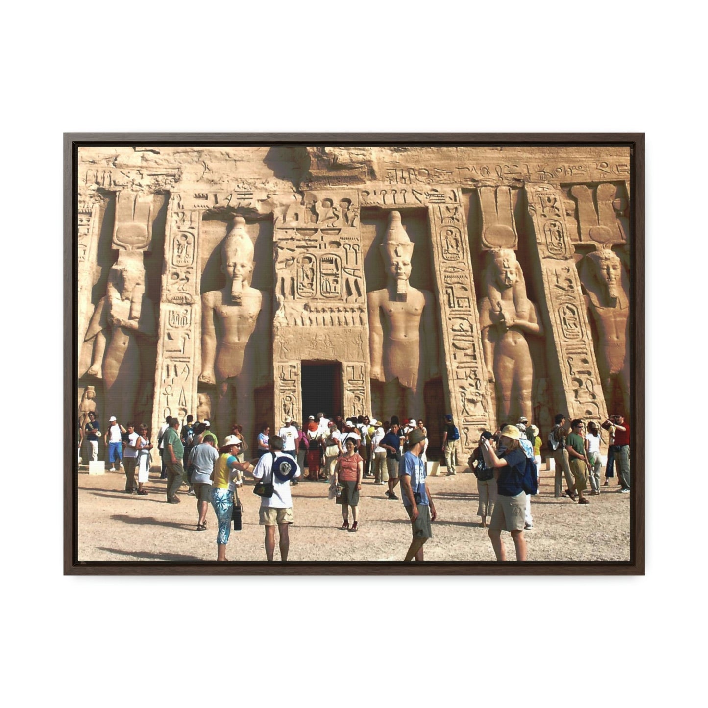 Horizontal Framed Premium Gallery Wrap Canvas - Nefertari Temple in Abu Simbel, Egypt - Ancient religions - Green Forest Home