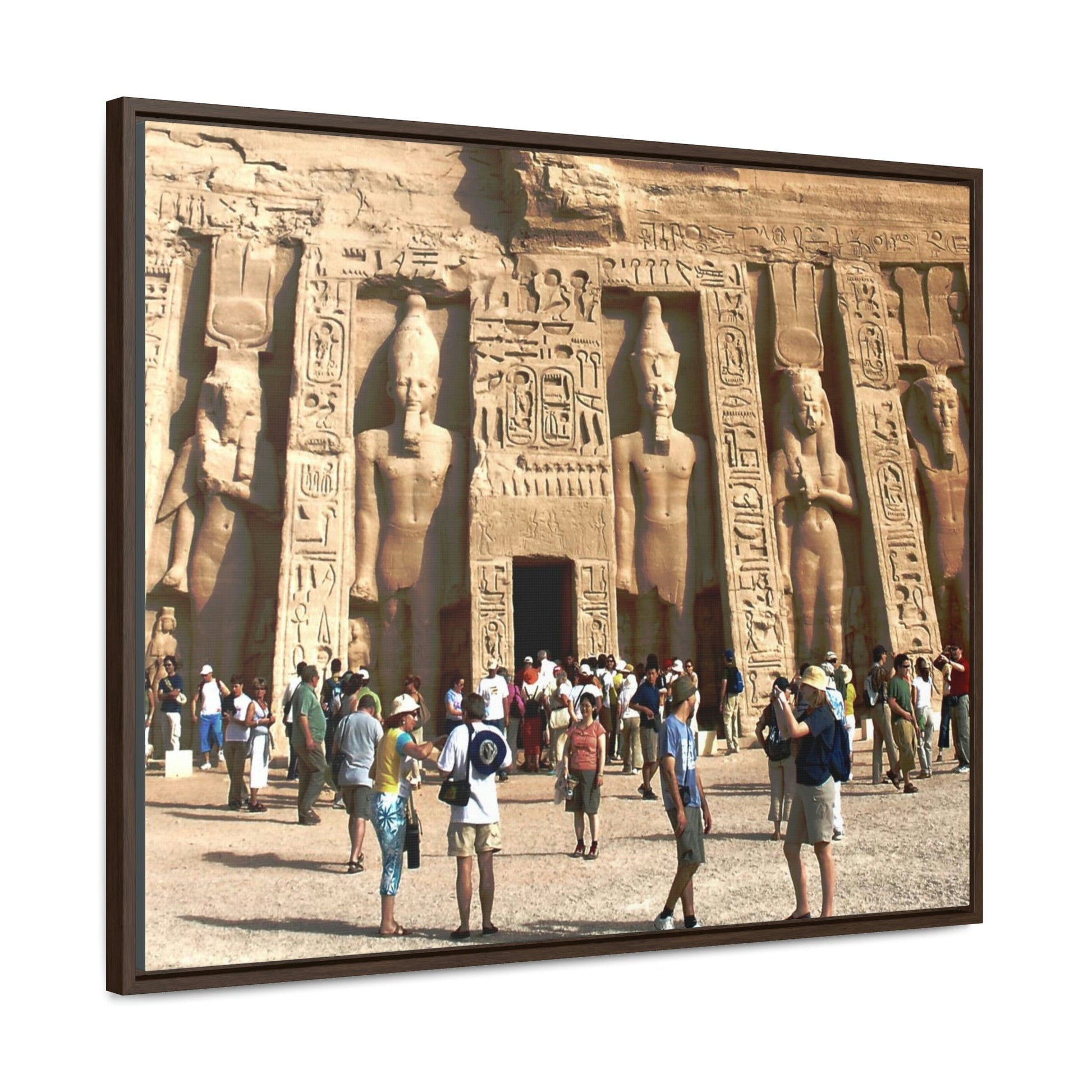 Horizontal Framed Premium Gallery Wrap Canvas - Nefertari Temple in Abu Simbel, Egypt - Ancient religions - Green Forest Home