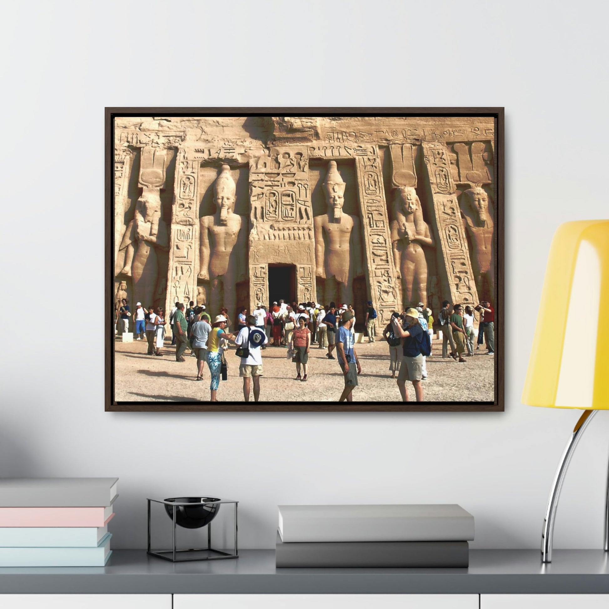 Horizontal Framed Premium Gallery Wrap Canvas - Nefertari Temple in Abu Simbel, Egypt - Ancient religions - Green Forest Home