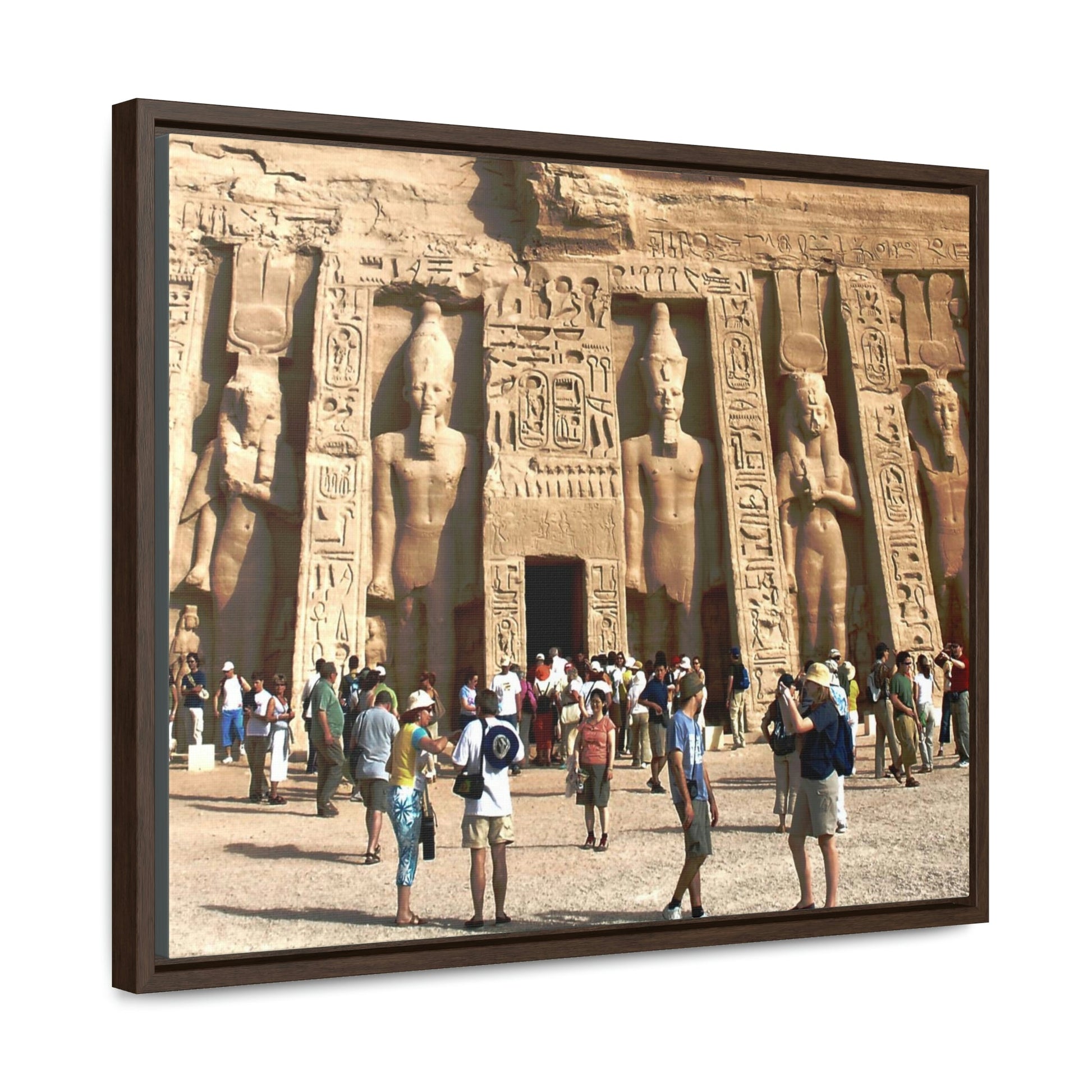 Horizontal Framed Premium Gallery Wrap Canvas - Nefertari Temple in Abu Simbel, Egypt - Ancient religions - Green Forest Home