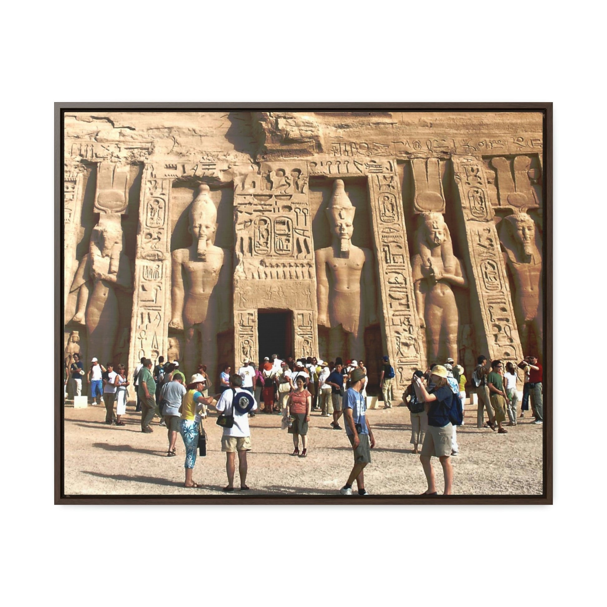 Horizontal Framed Premium Gallery Wrap Canvas - Nefertari Temple in Abu Simbel, Egypt - Ancient religions - Green Forest Home