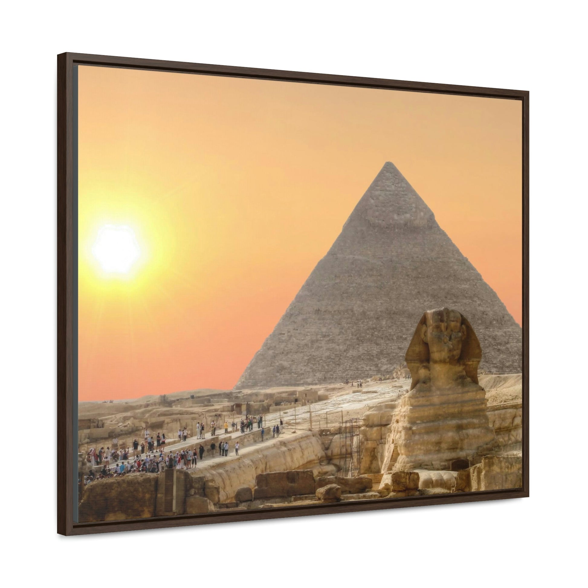 Horizontal Framed Premium Gallery Wrap Canvas - The Great Sphinx of Giza and Pyramid - Egypt - Ancient religions - Green Forest Home