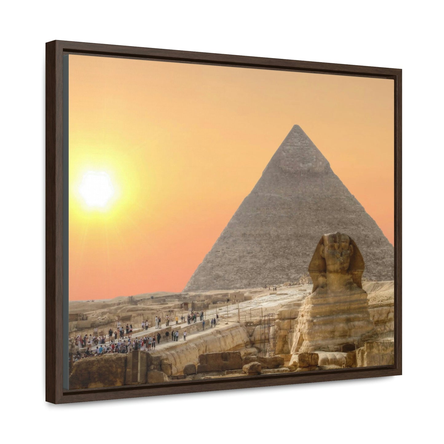 Horizontal Framed Premium Gallery Wrap Canvas - The Great Sphinx of Giza and Pyramid - Egypt - Ancient religions - Green Forest Home