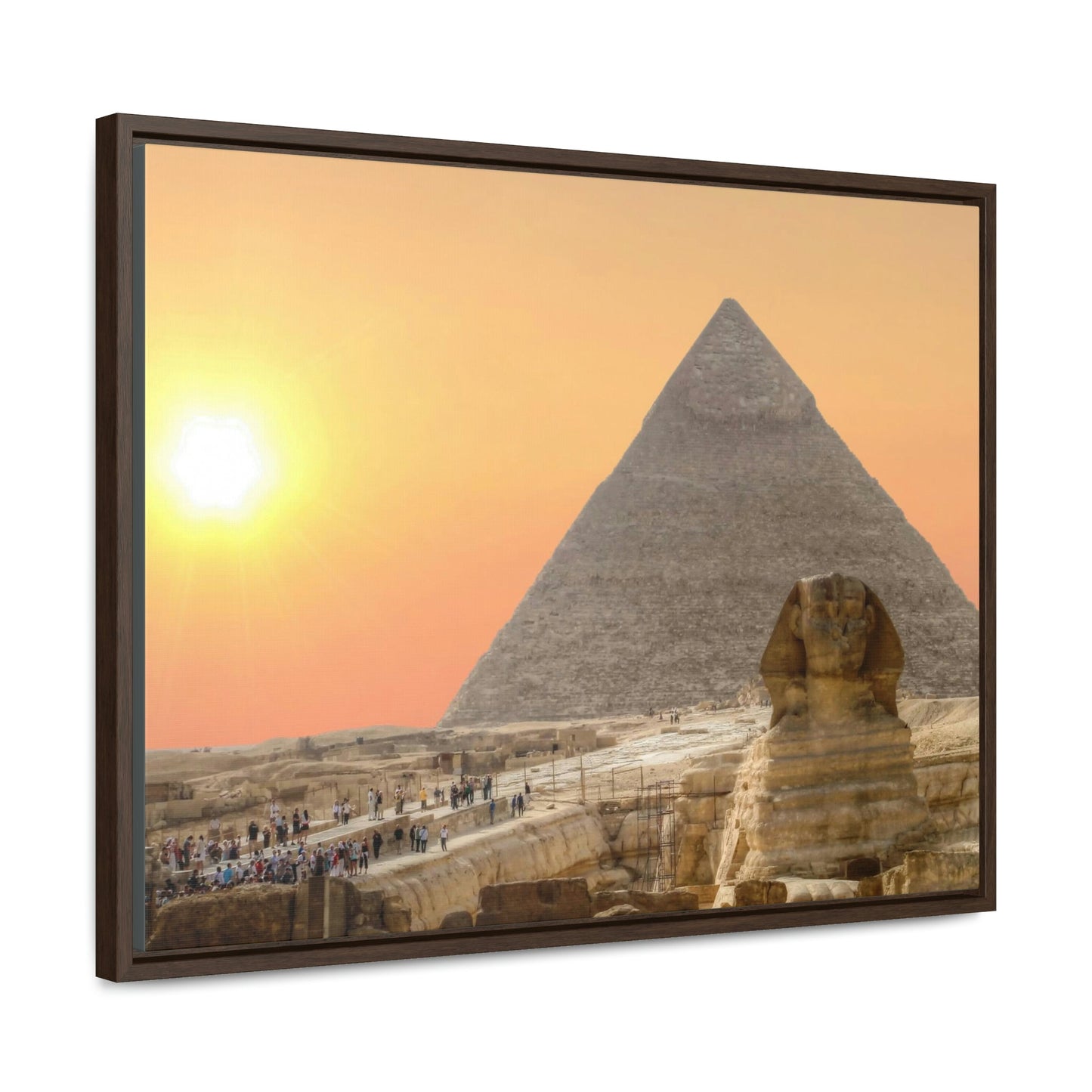 Horizontal Framed Premium Gallery Wrap Canvas - The Great Sphinx of Giza and Pyramid - Egypt - Ancient religions - Green Forest Home