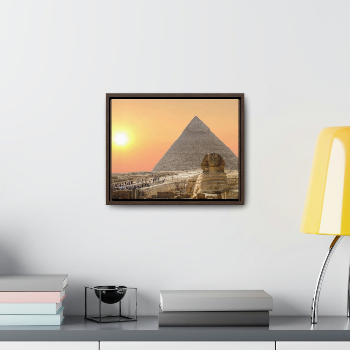 Horizontal Framed Premium Gallery Wrap Canvas - The Great Sphinx of Giza and Pyramid - Egypt - Ancient religions - Green Forest Home