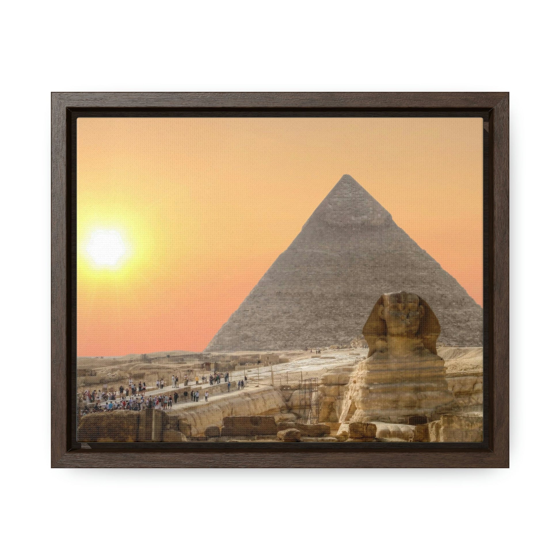 Horizontal Framed Premium Gallery Wrap Canvas - The Great Sphinx of Giza and Pyramid - Egypt - Ancient religions - Green Forest Home