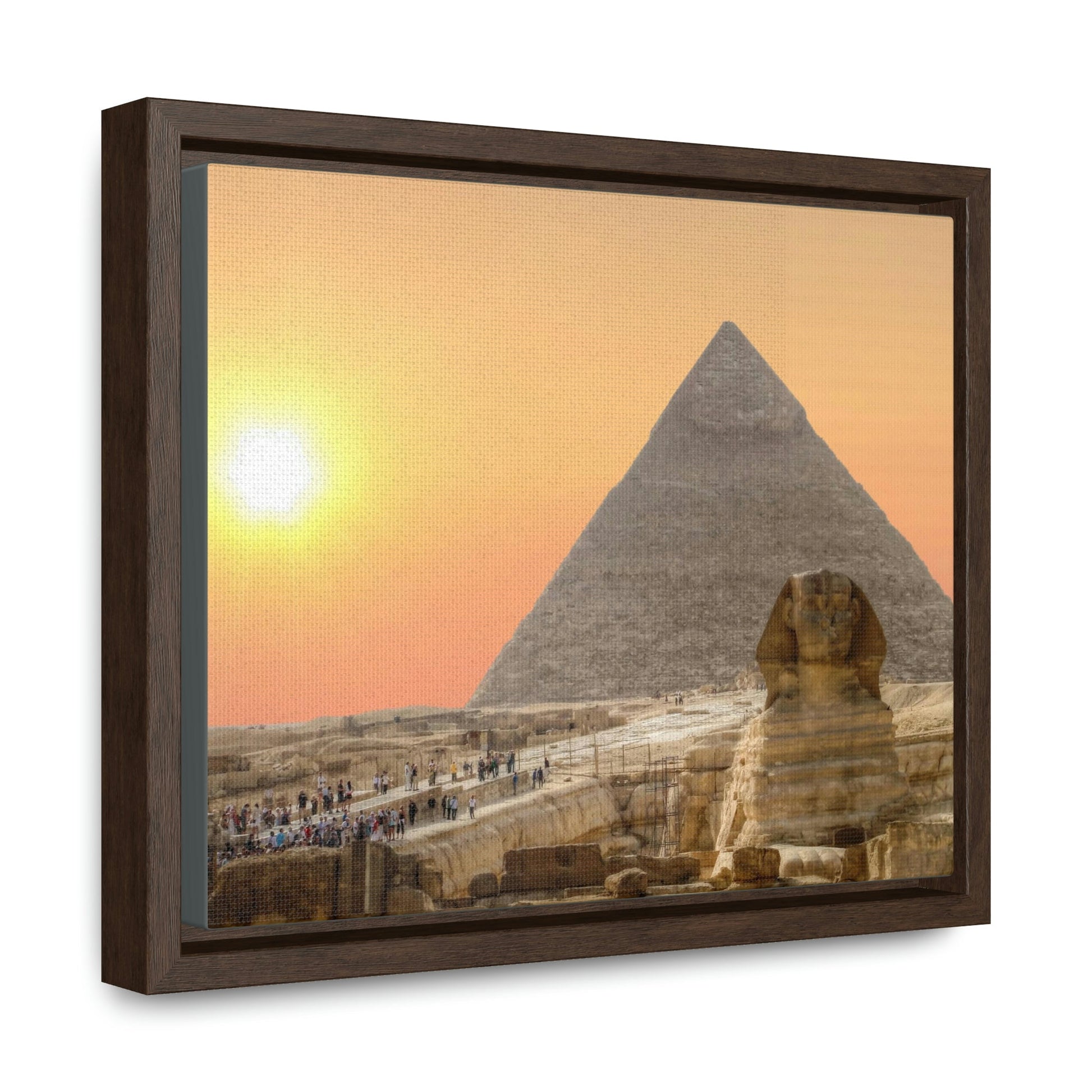 Horizontal Framed Premium Gallery Wrap Canvas - The Great Sphinx of Giza and Pyramid - Egypt - Ancient religions - Green Forest Home