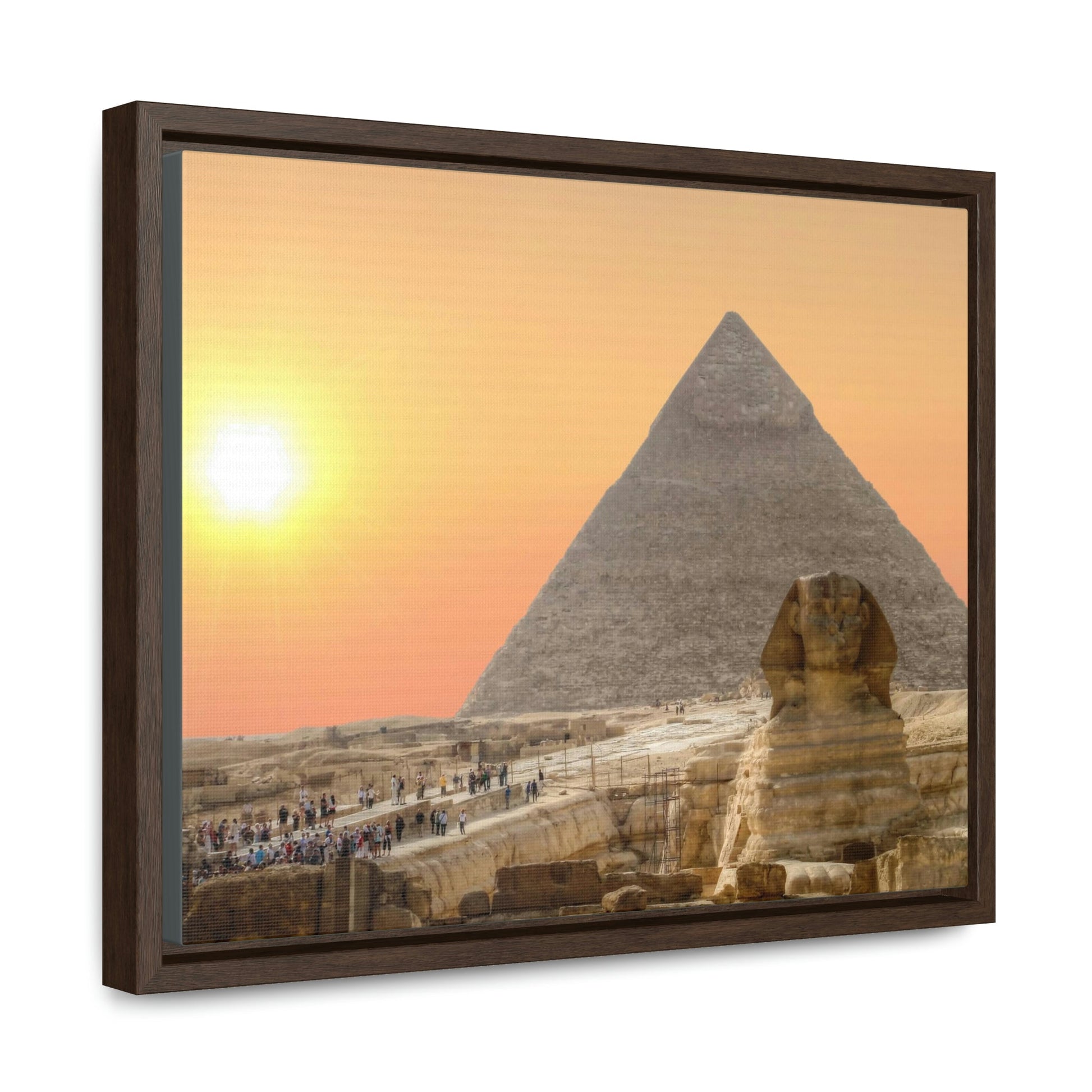 Horizontal Framed Premium Gallery Wrap Canvas - The Great Sphinx of Giza and Pyramid - Egypt - Ancient religions - Green Forest Home