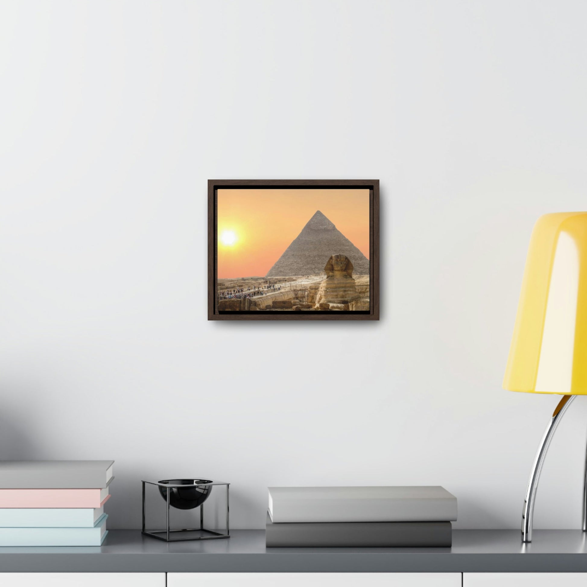 Horizontal Framed Premium Gallery Wrap Canvas - The Great Sphinx of Giza and Pyramid - Egypt - Ancient religions - Green Forest Home