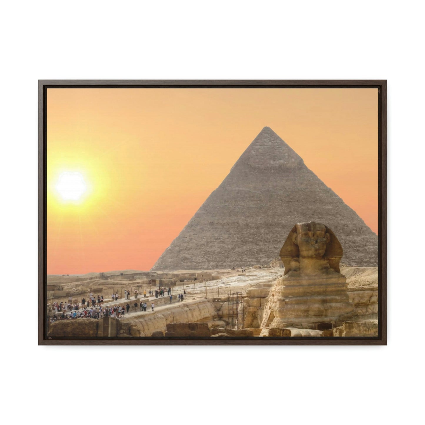 Horizontal Framed Premium Gallery Wrap Canvas - The Great Sphinx of Giza and Pyramid - Egypt - Ancient religions - Green Forest Home