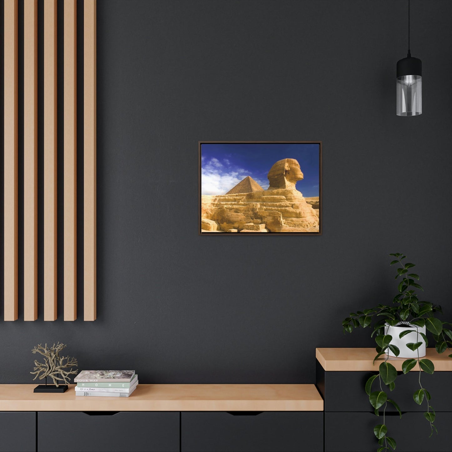 Horizontal Framed Premium Gallery Wrap Canvas - The Great Sphinx of Giza - Egypt - Ancient religions - Green Forest Home