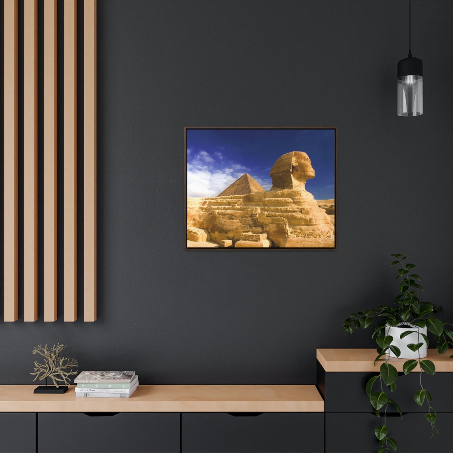 Horizontal Framed Premium Gallery Wrap Canvas - The Great Sphinx of Giza - Egypt - Ancient religions - Green Forest Home