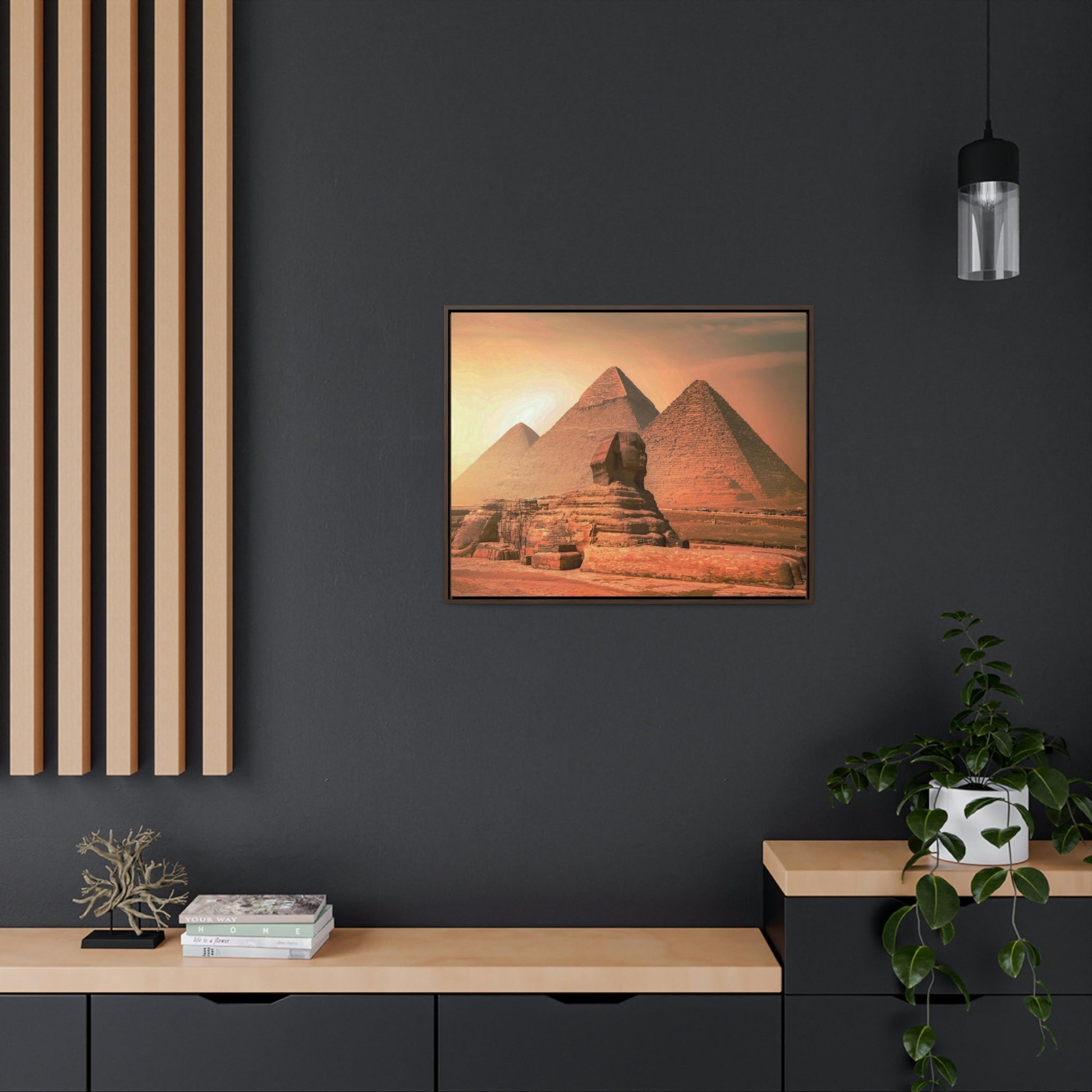 Horizontal Framed Premium Gallery Wrap Canvas - The Great Sphinx of Giza - Egypt - Ancient religions - Green Forest Home