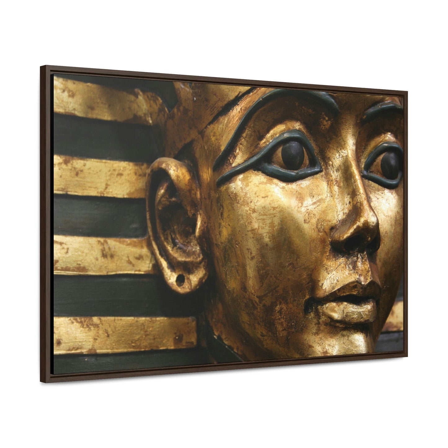 Horizontal Framed Premium Gallery Wrap Canvas - The Powerful Stare of King Tut - Egypt - Ancient religions - Green Forest Home