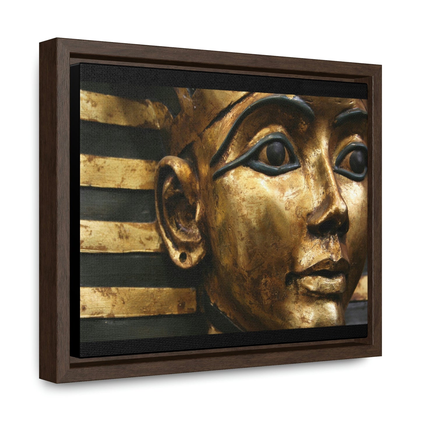 Horizontal Framed Premium Gallery Wrap Canvas - The Powerful Stare of King Tut - Egypt - Ancient religions - Green Forest Home