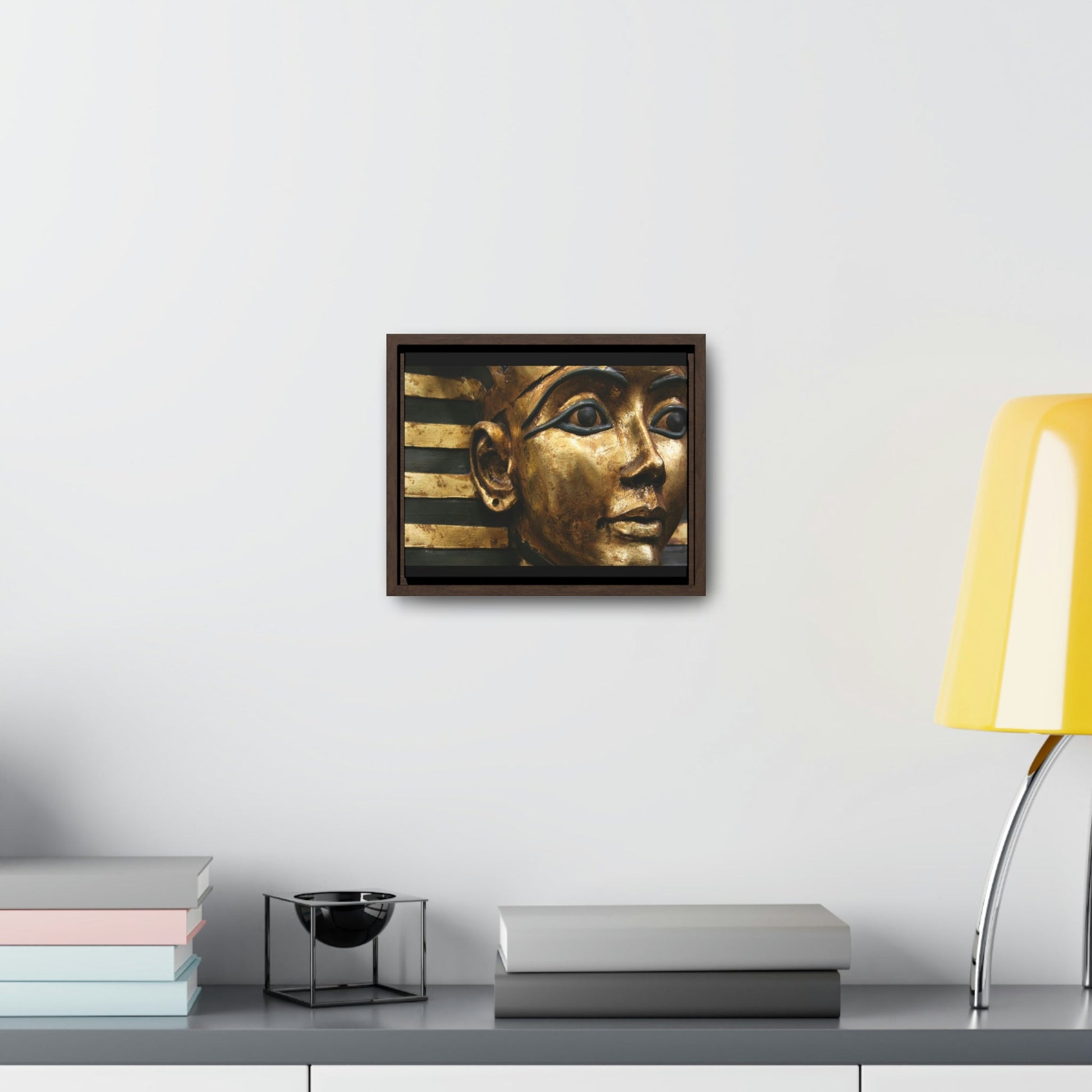 Horizontal Framed Premium Gallery Wrap Canvas - The Powerful Stare of King Tut - Egypt - Ancient religions - Green Forest Home