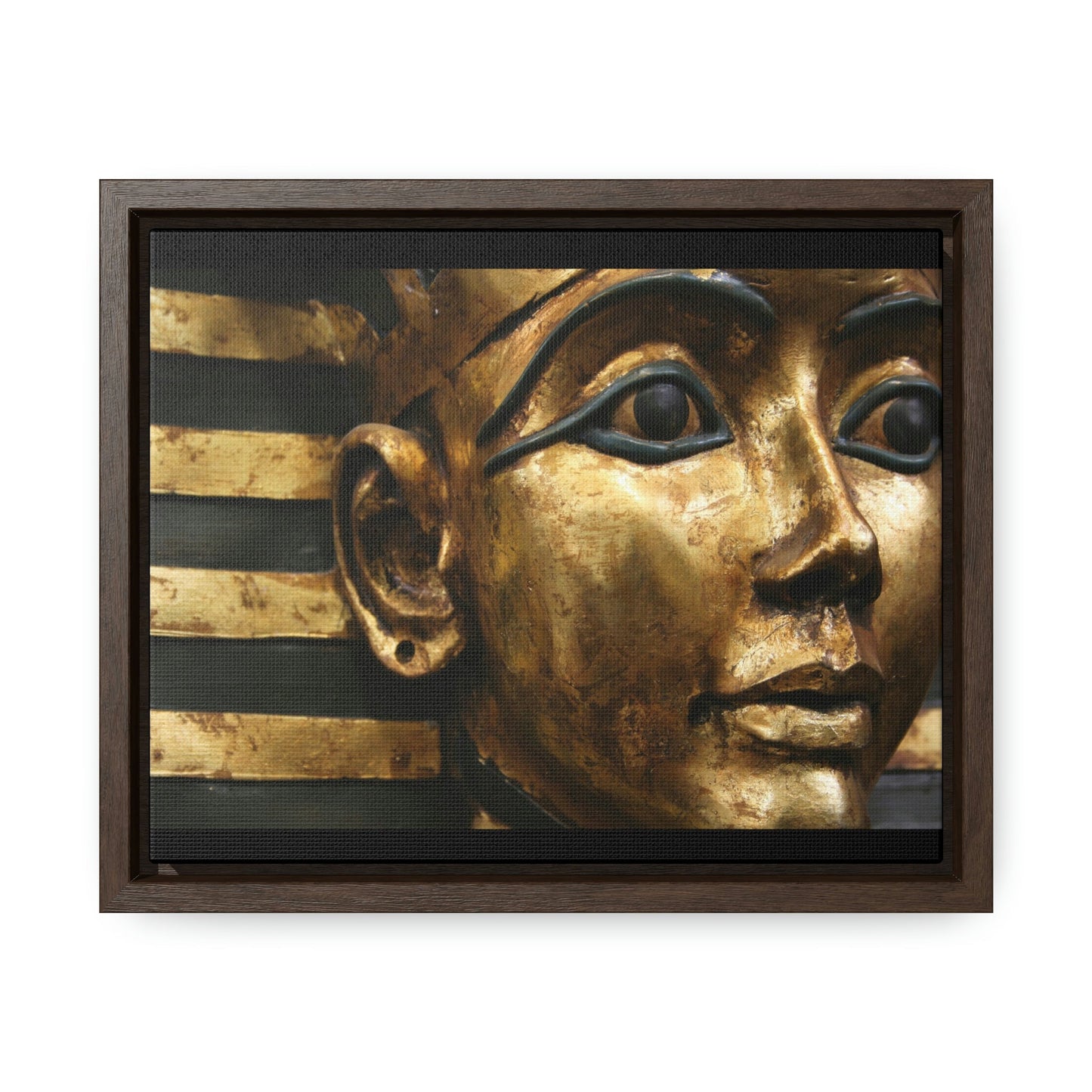 Horizontal Framed Premium Gallery Wrap Canvas - The Powerful Stare of King Tut - Egypt - Ancient religions - Green Forest Home