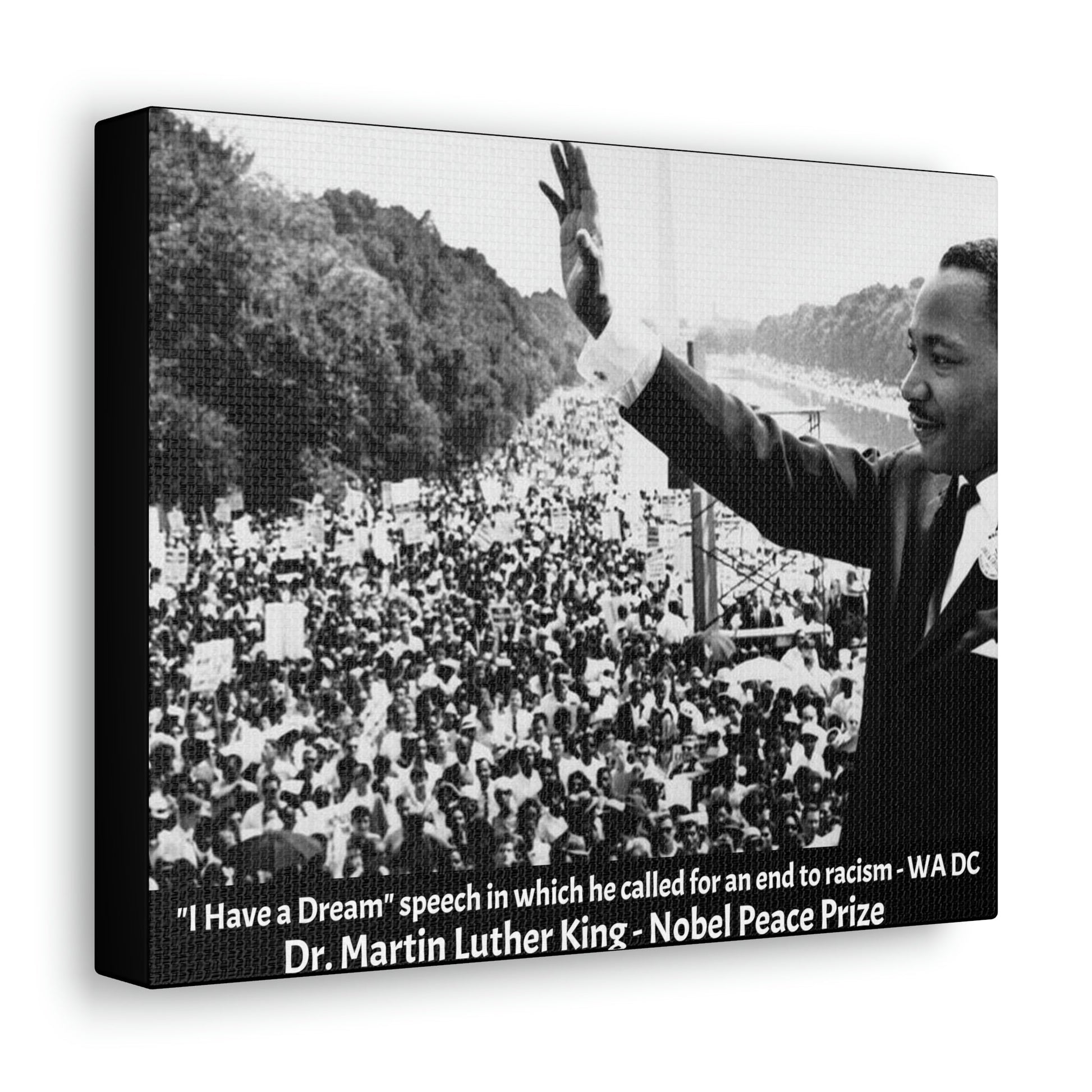 LEADERS - SMALL Canvas Gallery Wraps - Made in USA - Martyr Dr. Martin Luther King - Historic USA figure for Voting & Human rights - WA DC Peace & voting rights march - Green Forest Home