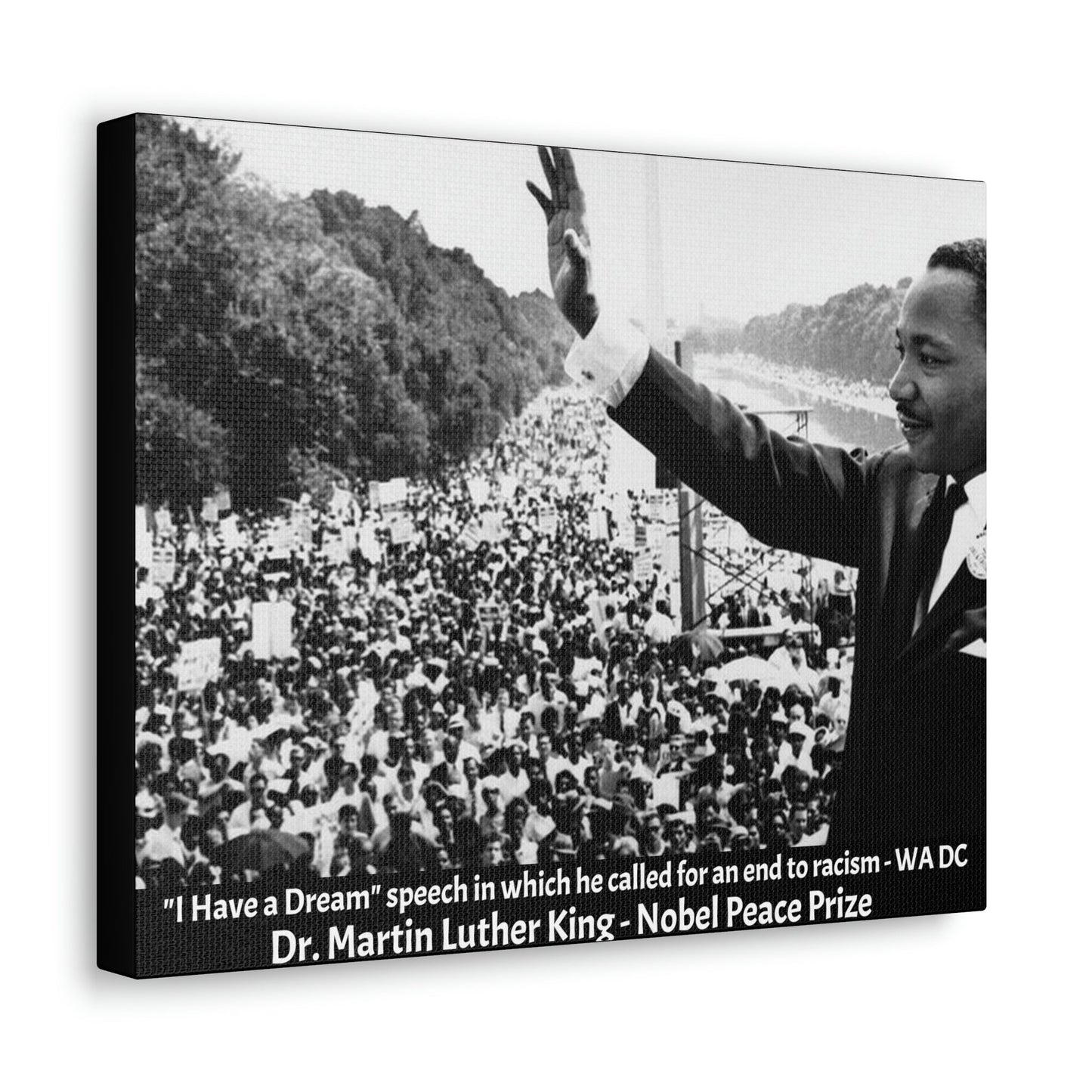 LEADERS - SMALL Canvas Gallery Wraps - Made in USA - Martyr Dr. Martin Luther King - Historic USA figure for Voting & Human rights - WA DC Peace & voting rights march - Green Forest Home