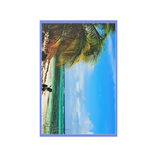 Low cost quality Posters - Pristine and remote - Pajaros Beach blue sky in Mona Island PR - Green Forest Home