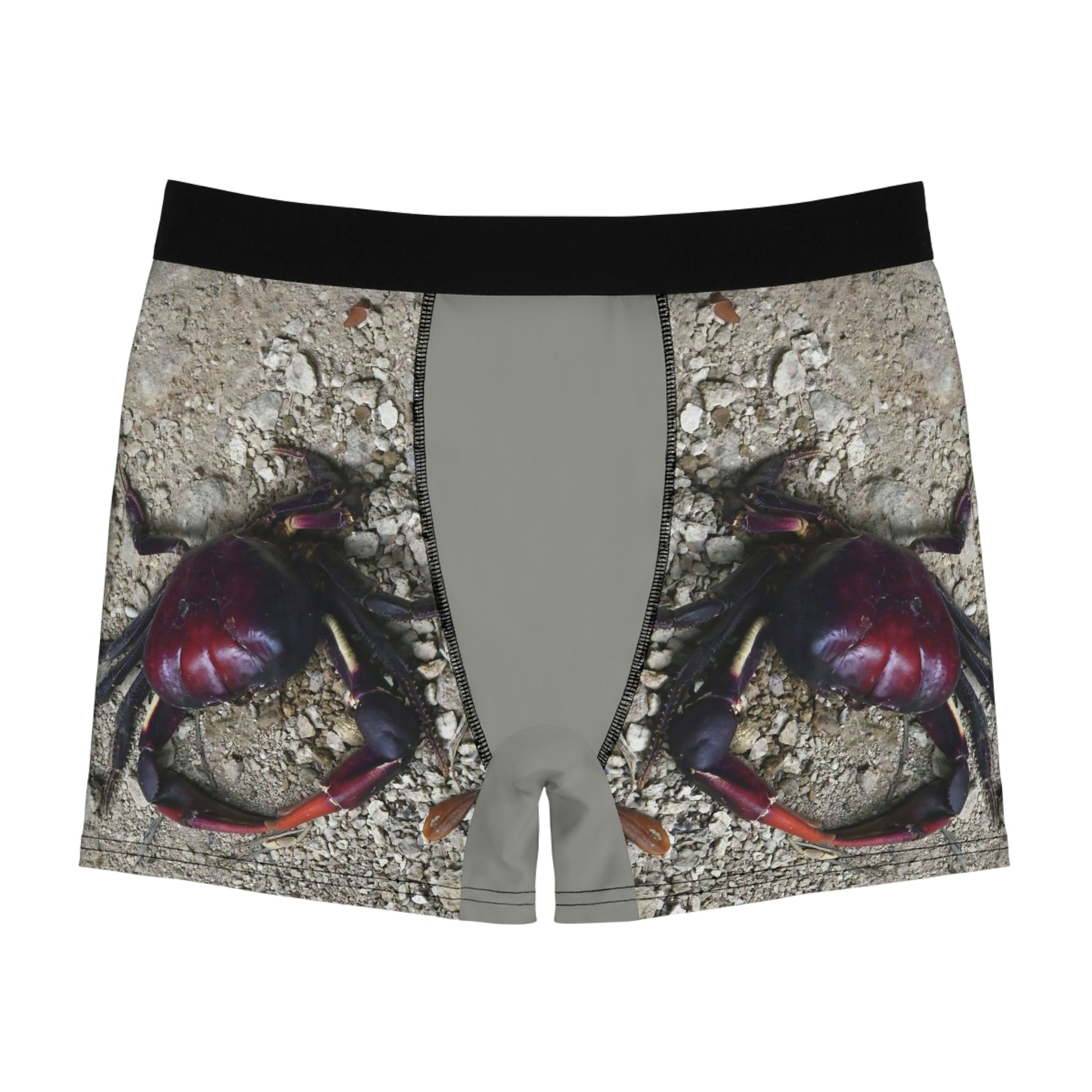 Men's Boxer Briefs - Awesome Mona island crab and beach shells and sticks - PR - Green Forest Home