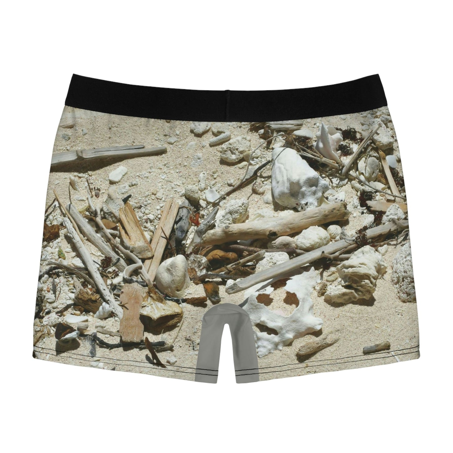 Men's Boxer Briefs - Awesome Mona island crab and beach shells and sticks - PR - Green Forest Home