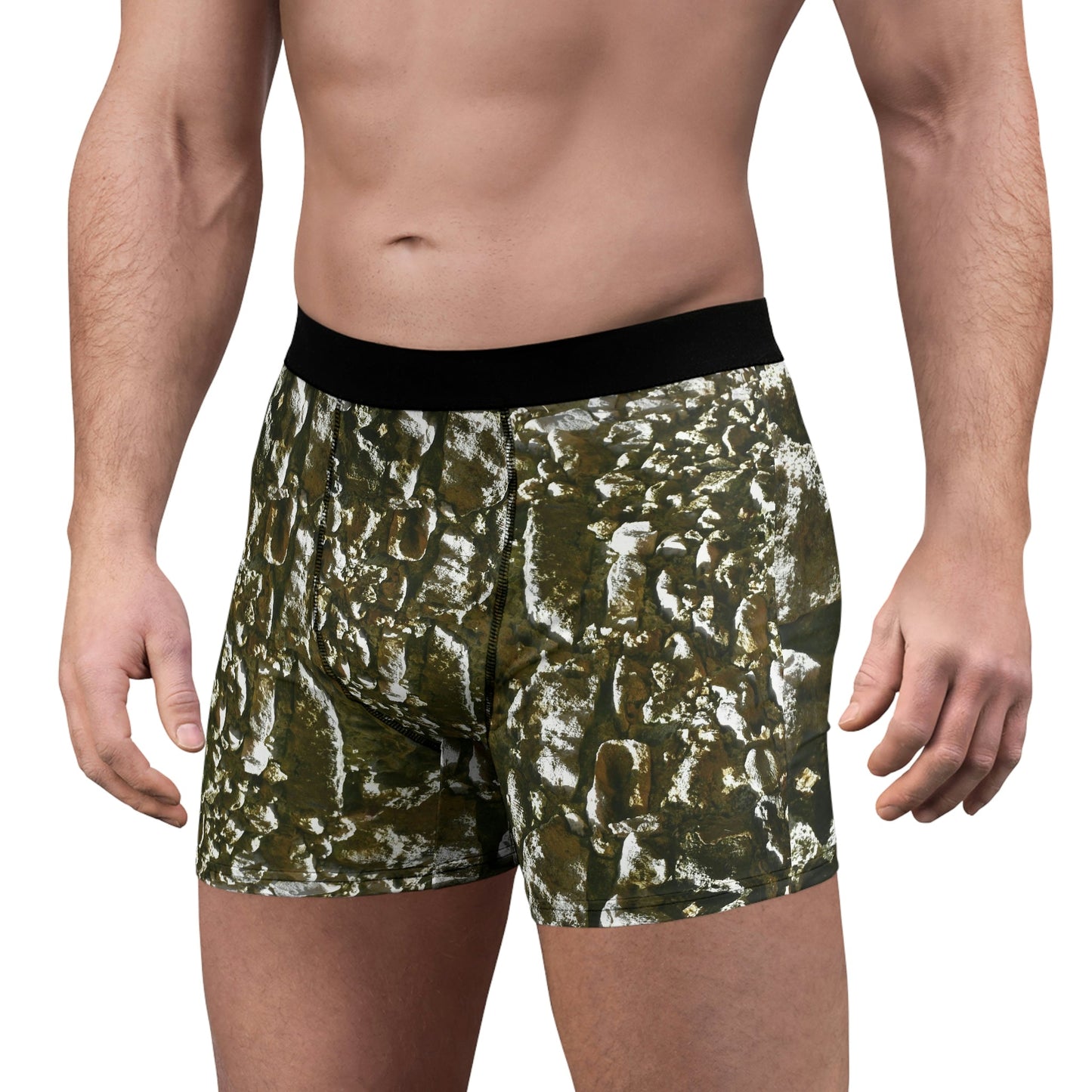 Men's Boxer Briefs - Beach rocks surface in Mona Island PR - Green Forest Home