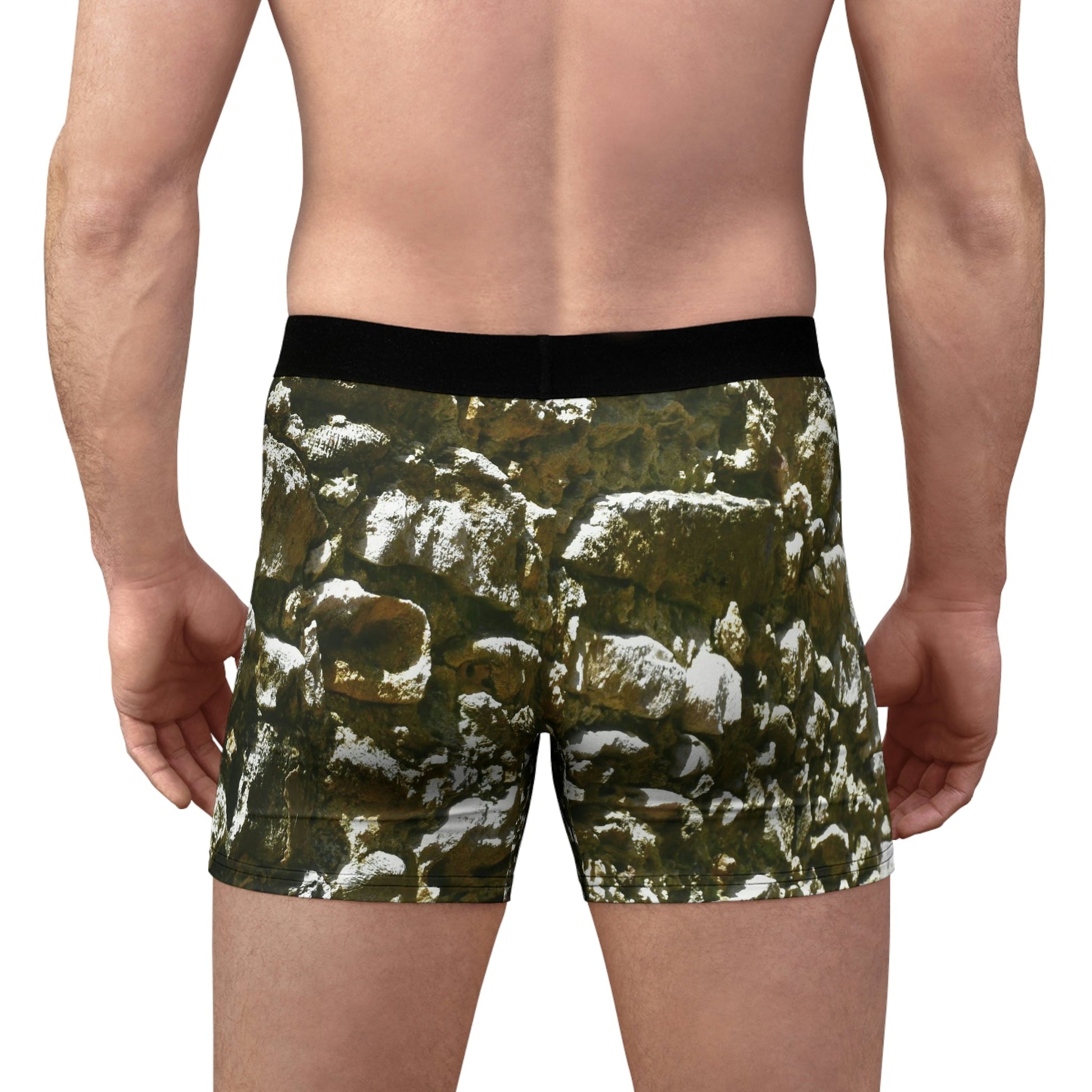 Men's Boxer Briefs - Beach rocks surface in Mona Island PR - Green Forest Home