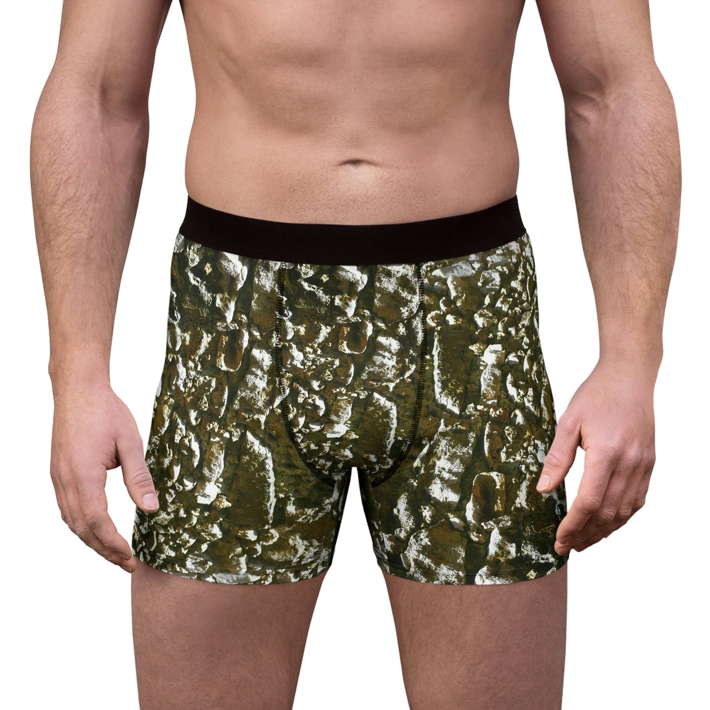 Men's Boxer Briefs - Beach rocks surface in Mona Island PR - Green Forest Home