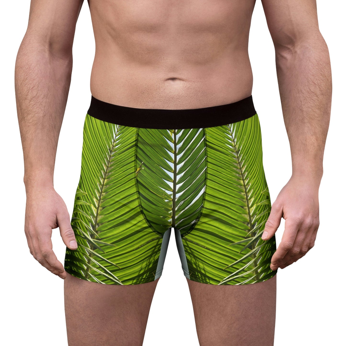 Men's Boxer Briefs - Mona Coconut palm branches - back beach plants - Mona PR - Green Forest Home