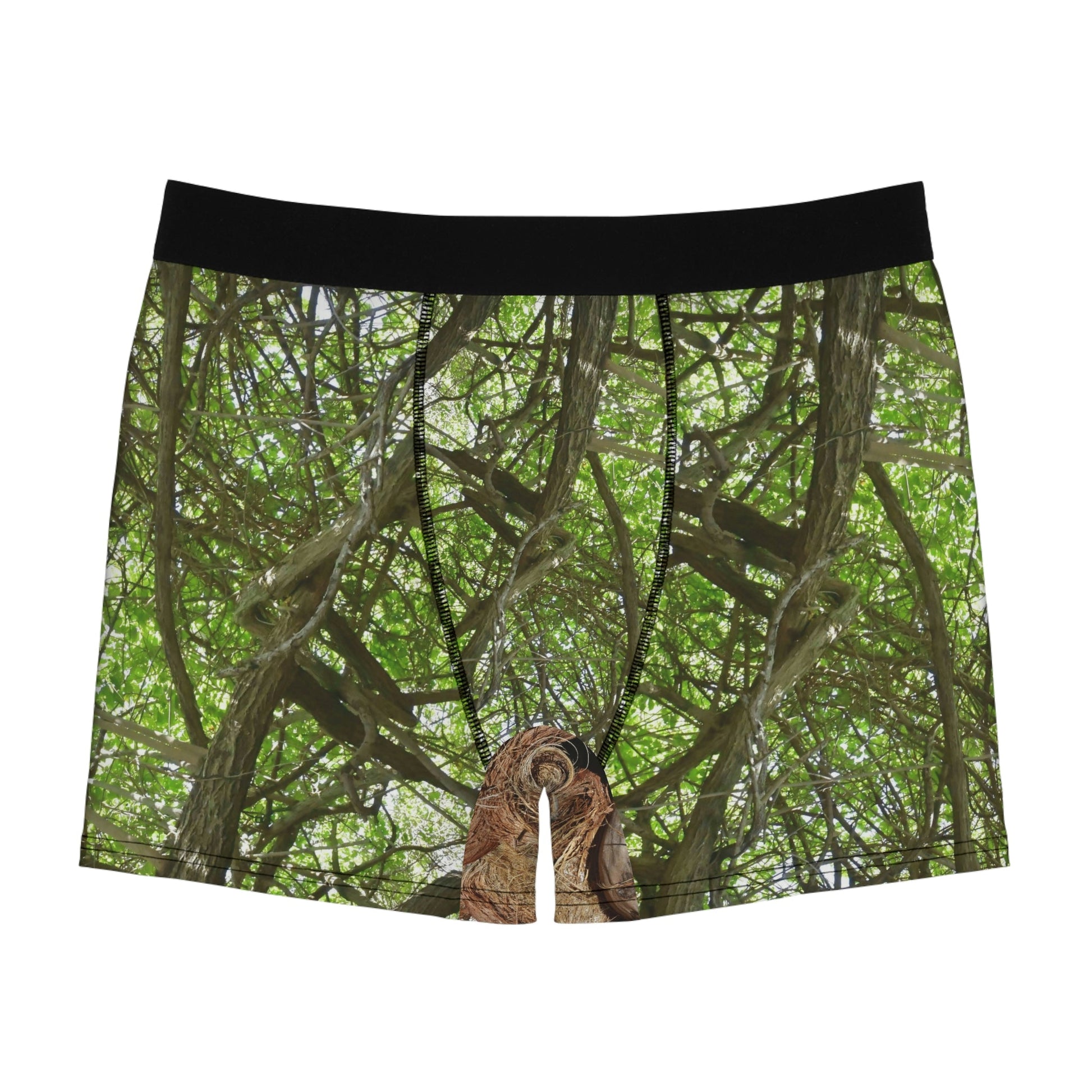 Men's Boxer Briefs - Mona Island tree branches and an awesome sunset in back - Green Forest Home