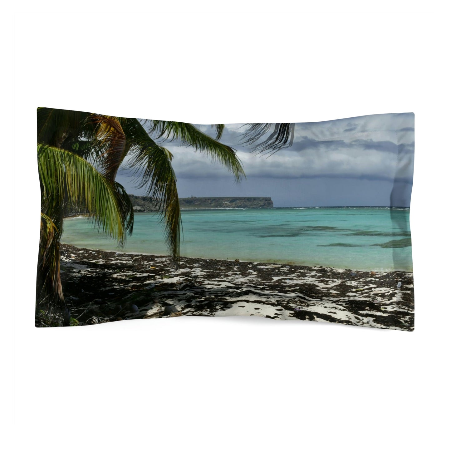 Microfiber Pillow Sham - Unique REMOTE Mona Island - Galapagos of the Caribbean – Puerto Rico - Green Forest Home