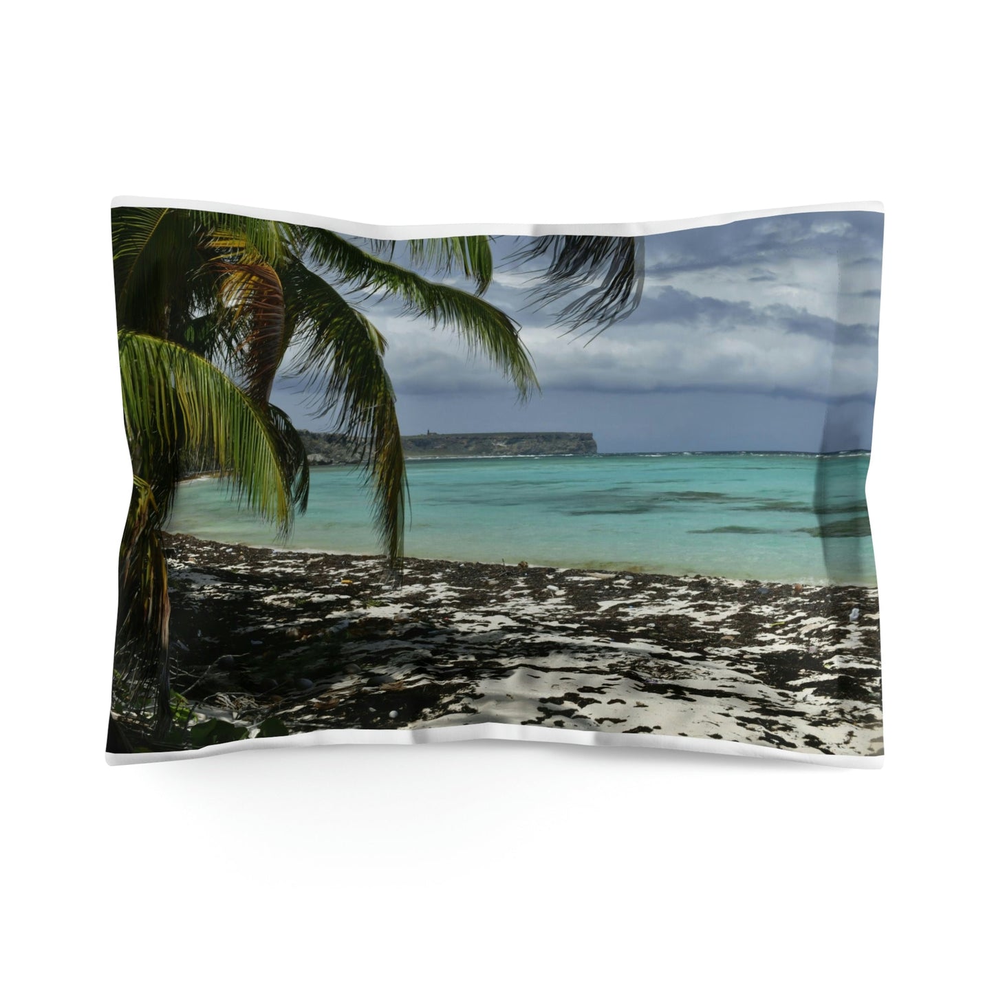 Microfiber Pillow Sham - Unique REMOTE Mona Island - Galapagos of the Caribbean – Puerto Rico - Green Forest Home