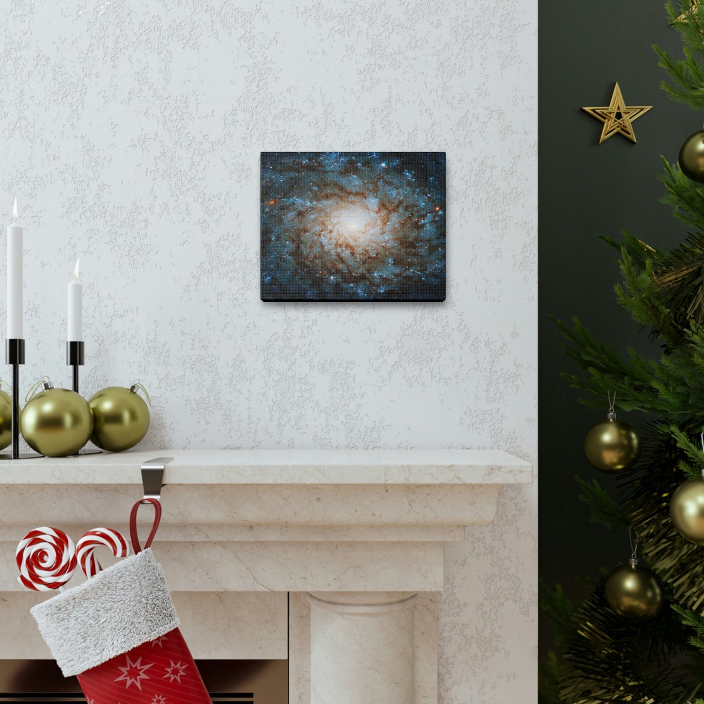 NASA/HUBBLE/ESA - SMALL Canvas Gallery Wraps - The wonderful discoveries from space telescopes - a sharp spiral Galaxy - Green Forest Home