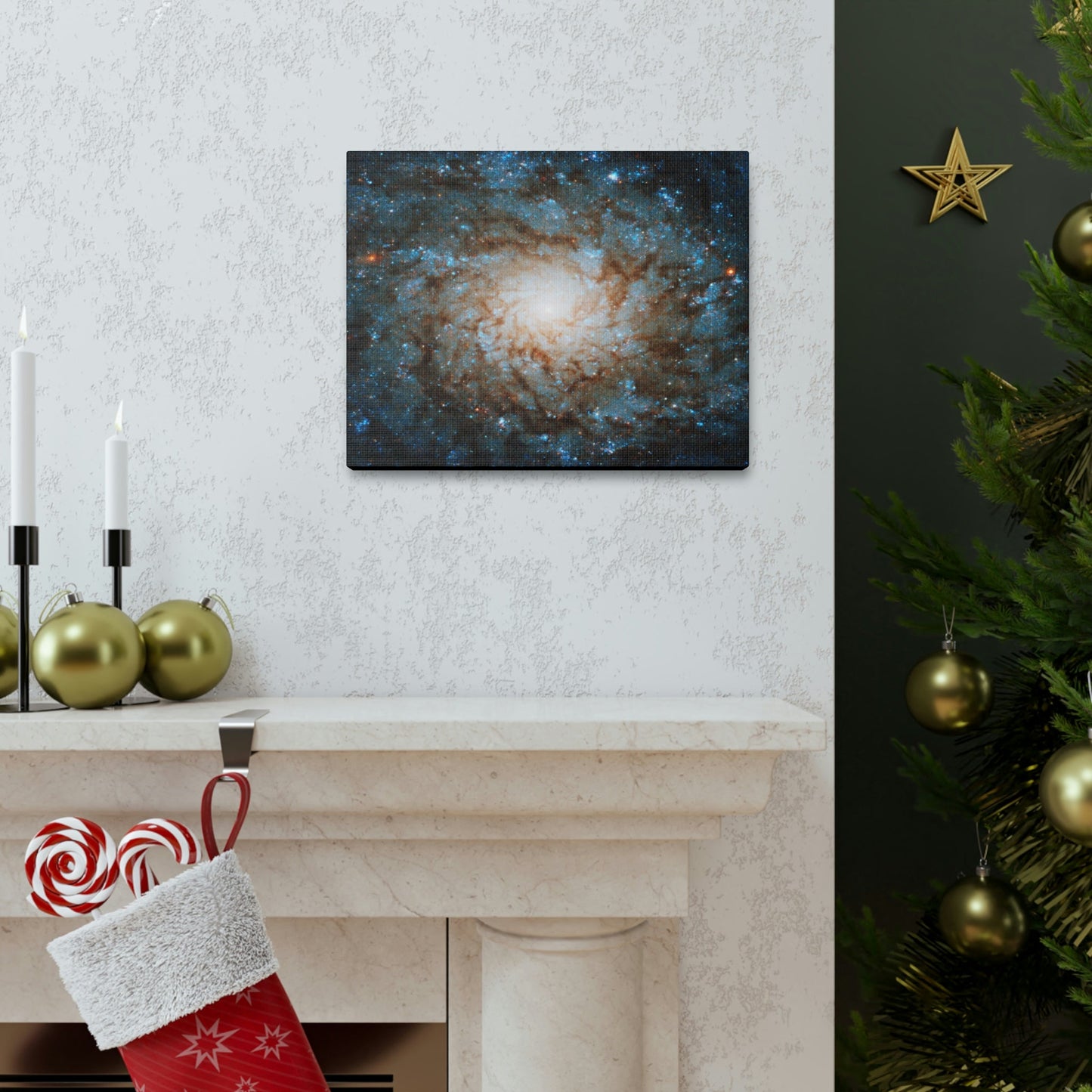 NASA/HUBBLE/ESA - SMALL Canvas Gallery Wraps - The wonderful discoveries from space telescopes - a sharp spiral Galaxy - Green Forest Home