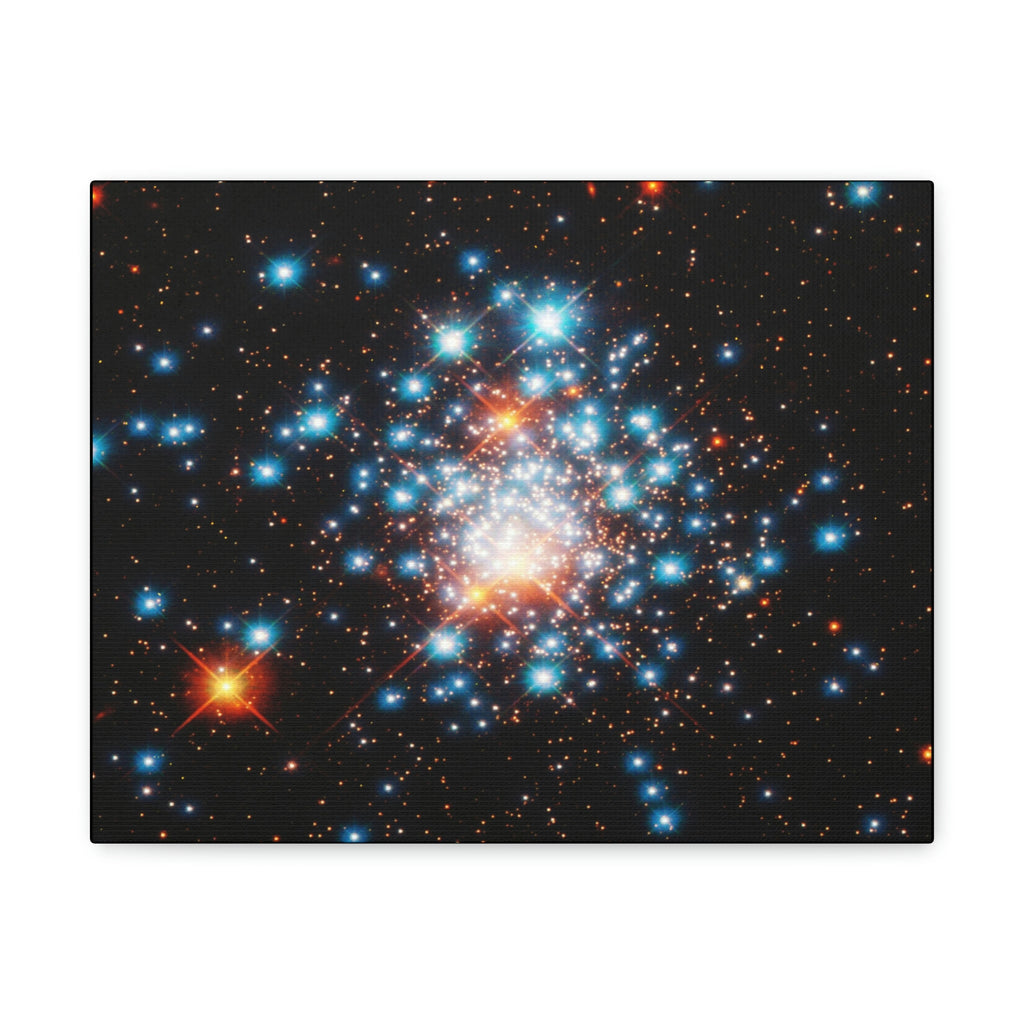 NASA/HUBBLE/ESA - SMALL Canvas Gallery Wraps - The wonderful discoveries from space telescopes - Beautiful closeup of a star-cluster - young blue stars - Green Forest Home