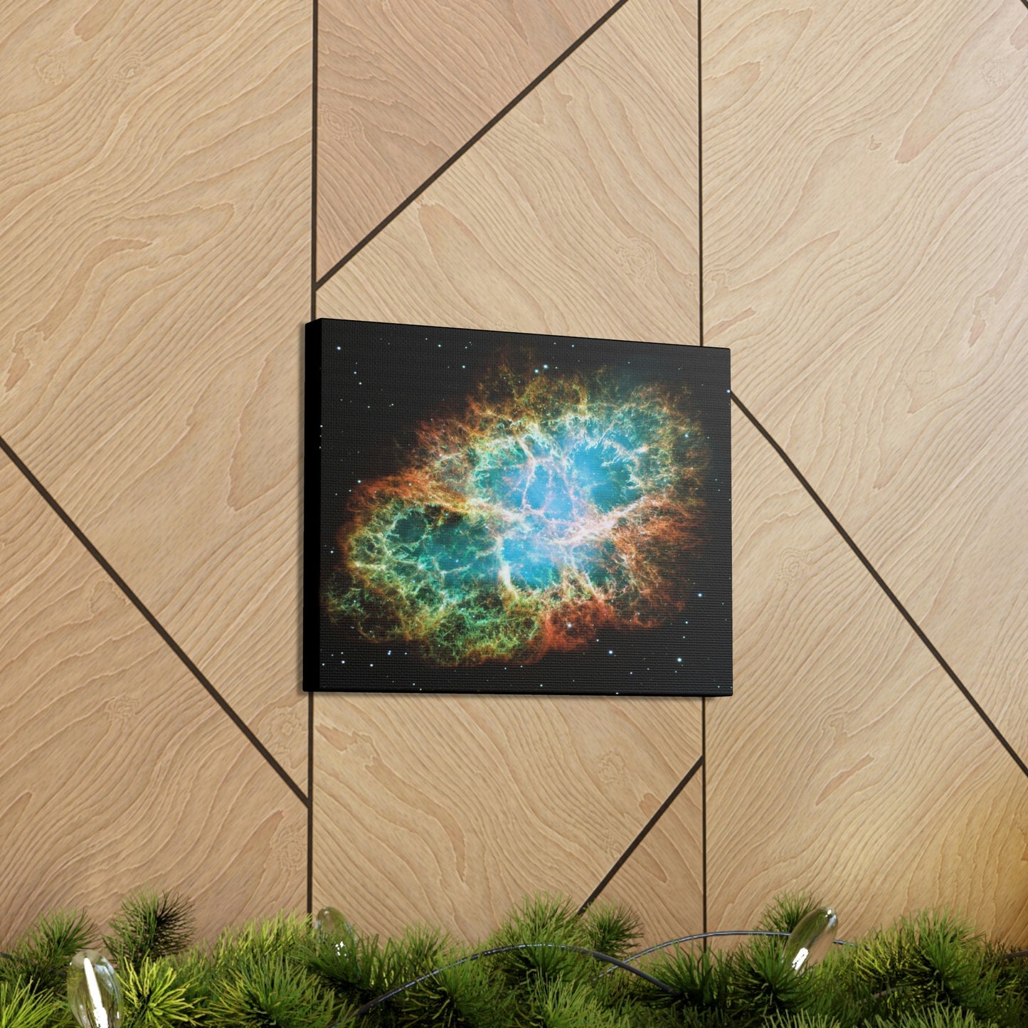 NASA/HUBBLE/ESA - SMALL Canvas Gallery Wraps - The wonderful discoveries from space telescopes - Crab nebula - a SUPERNOVA explosion active today - Green Forest Home