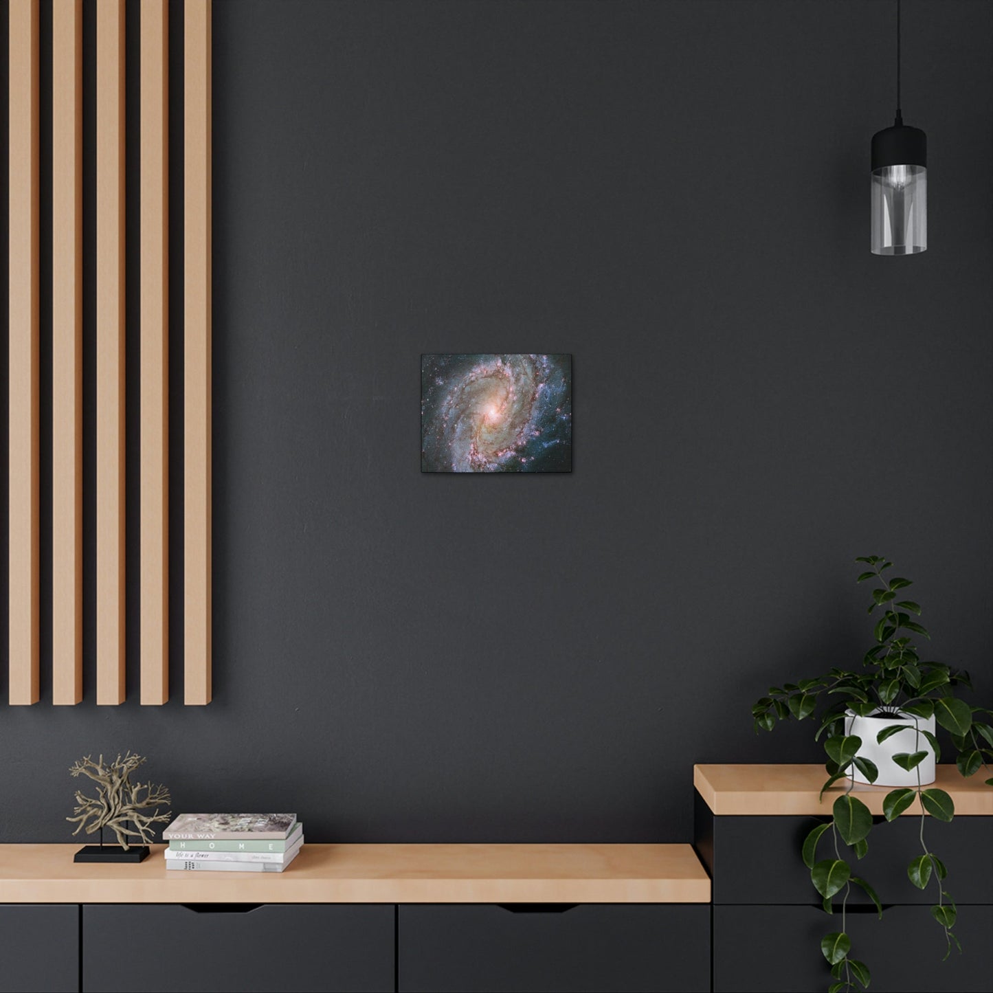 NASA/HUBBLE/ESA - SMALL Canvas Gallery Wraps - The wonderful discoveries from space telescopes - Galaxy with many newborn (blue) stars - Green Forest Home