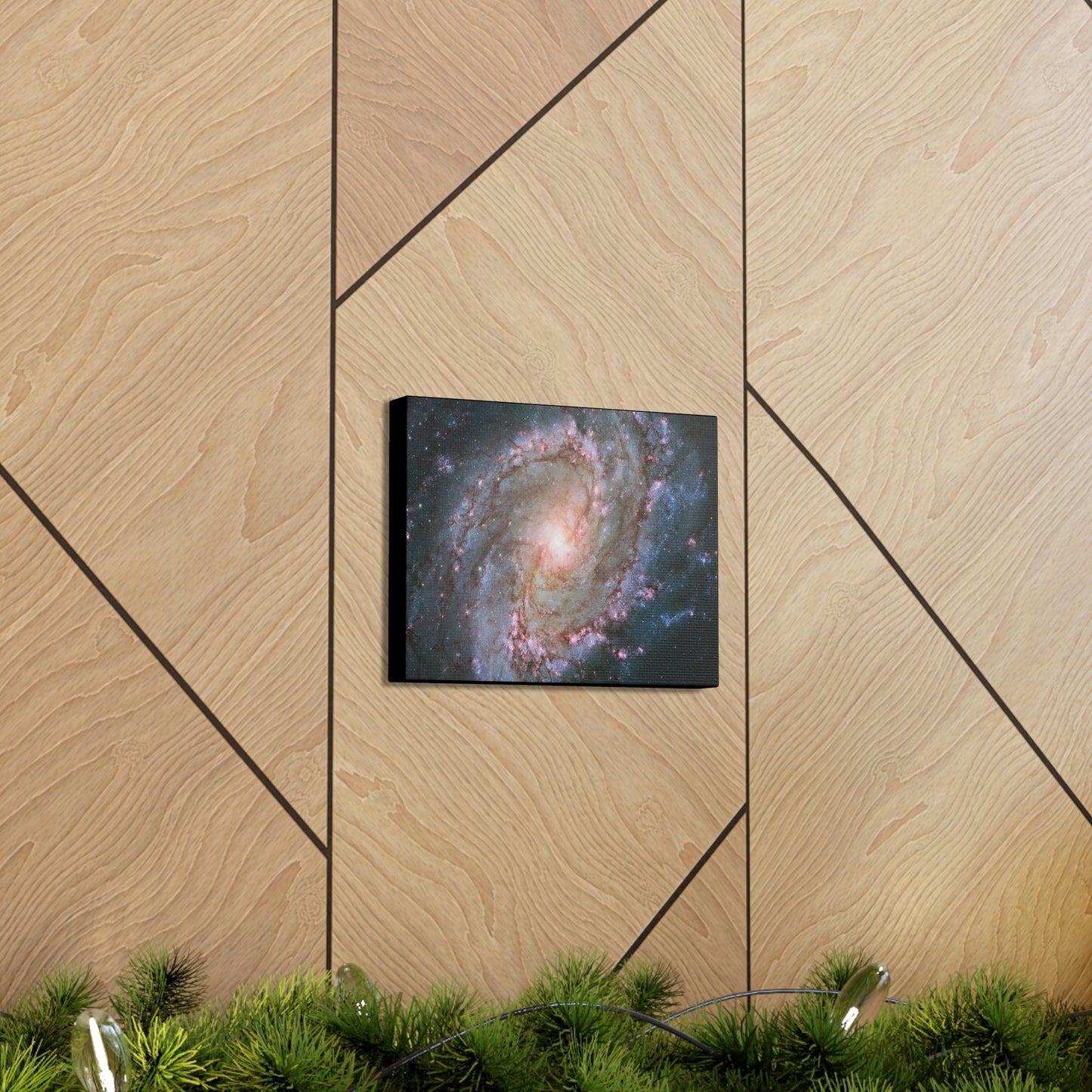 NASA/HUBBLE/ESA - SMALL Canvas Gallery Wraps - The wonderful discoveries from space telescopes - Galaxy with many newborn (blue) stars - Green Forest Home