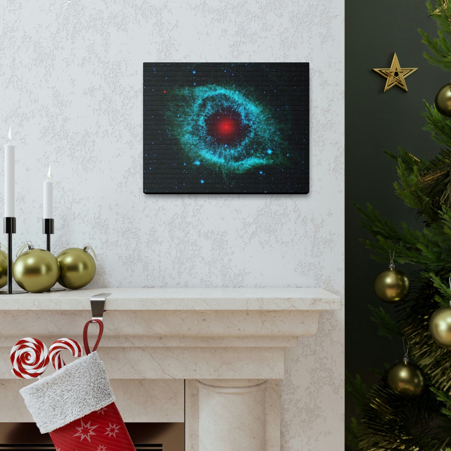 NASA/HUBBLE/ESA - SMALL Canvas Gallery Wraps - The wonderful discoveries from space telescopes - Hubble sees the Helix nebula with dust around it - Green Forest Home